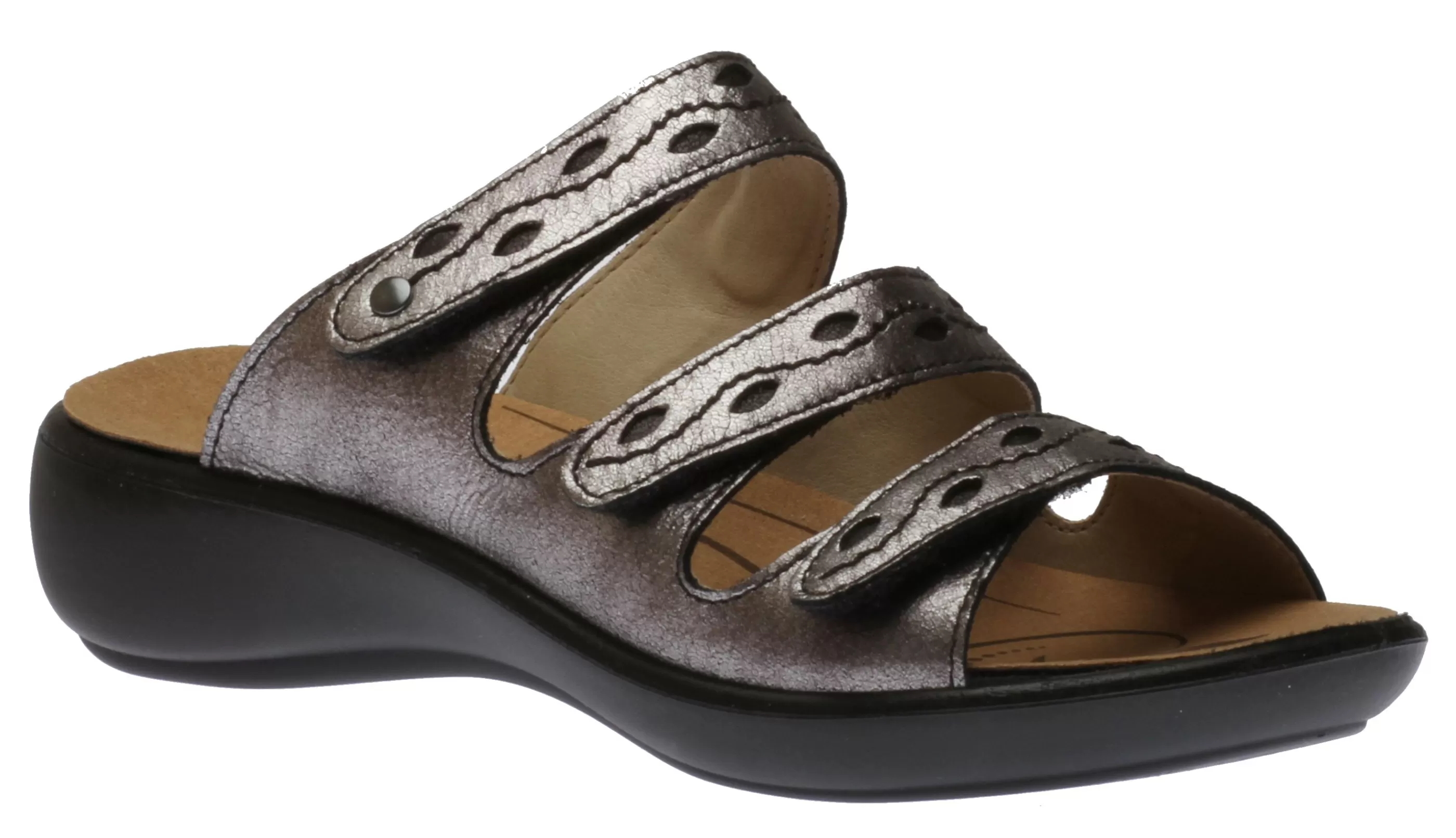 Flash Sale Ibiza 66 Anthracite Metallic Leather Slide Sandal Women Slide