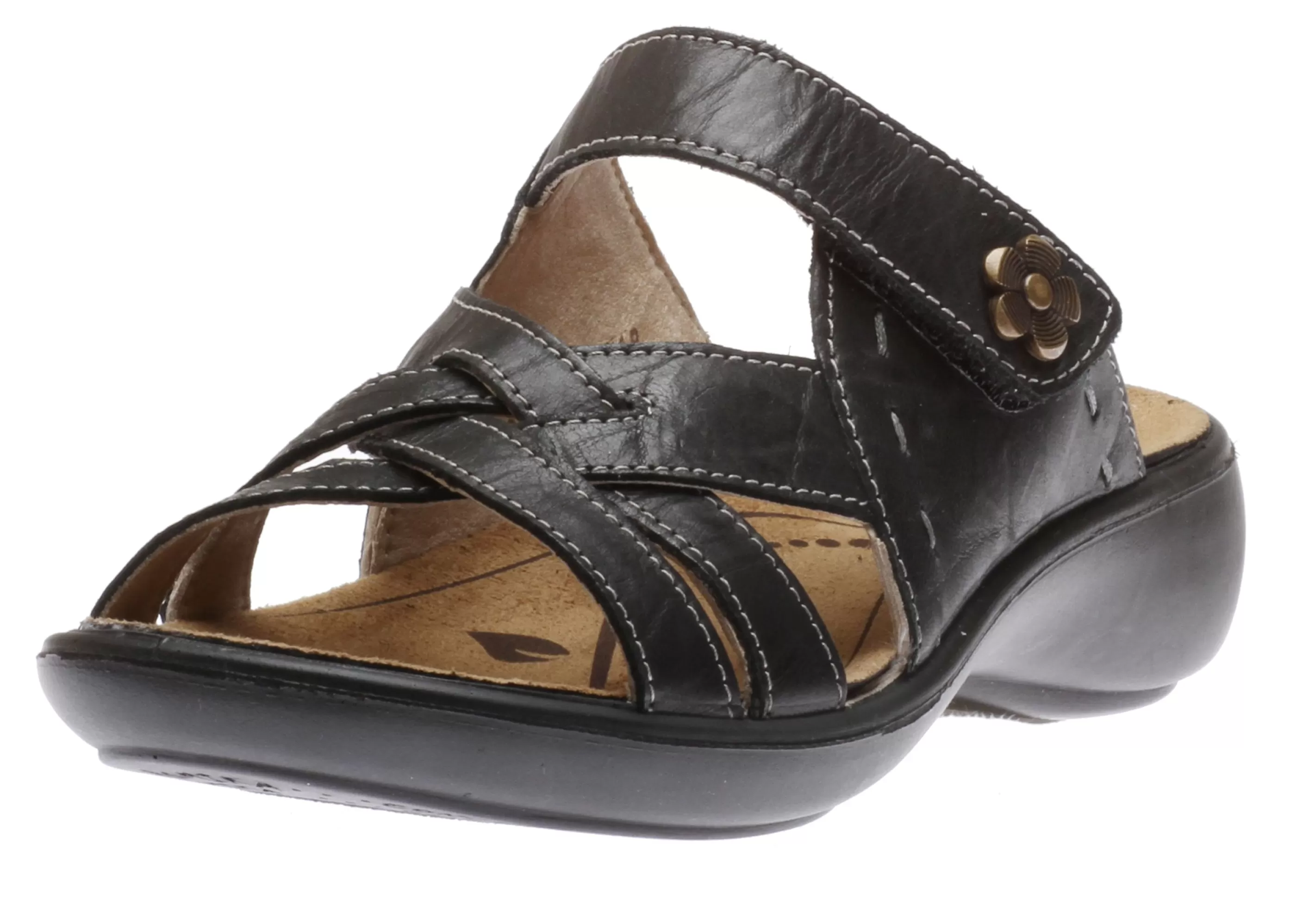 New Ibiza 99 Black Leather Slide Sandal Women Slide