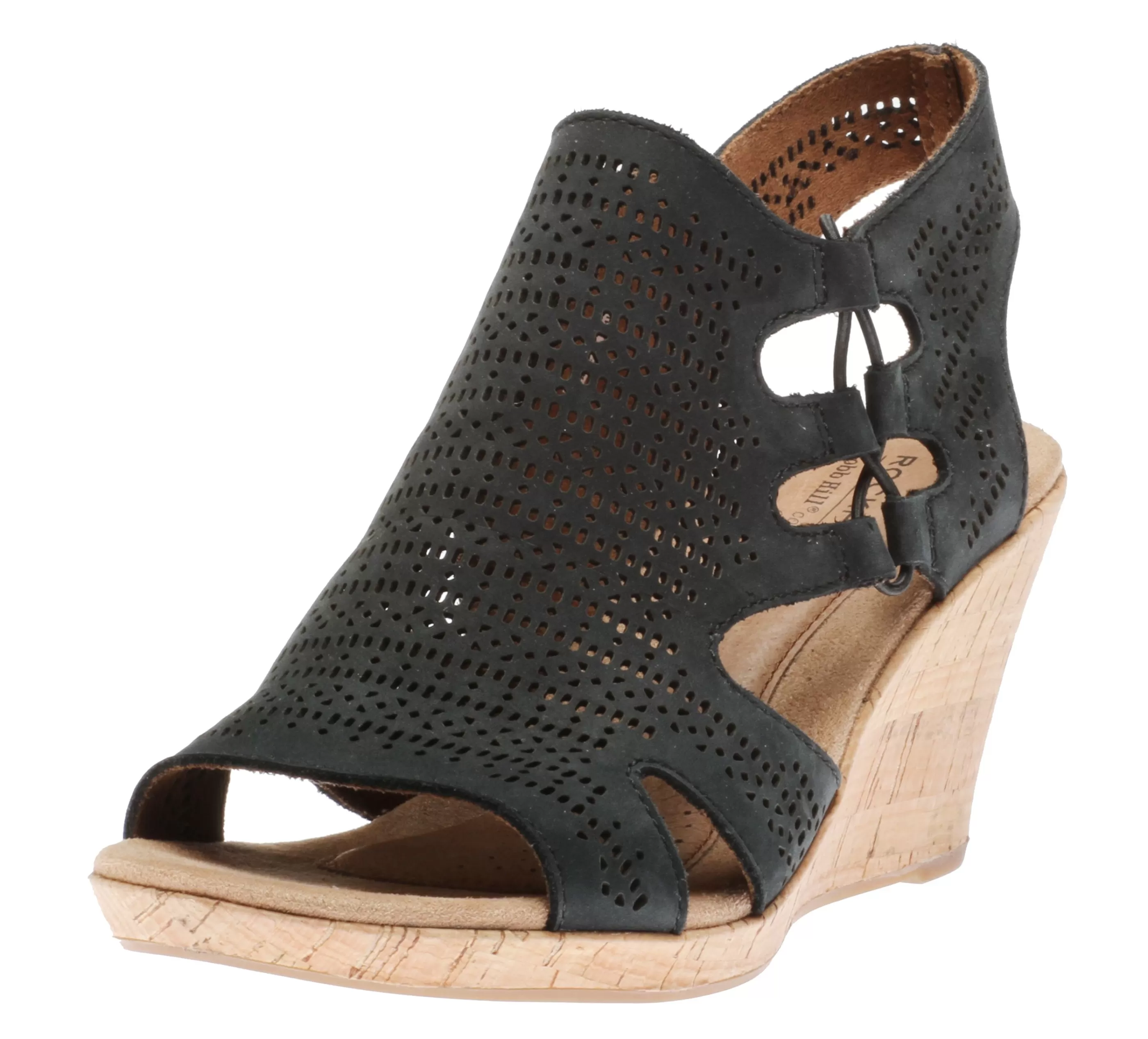 Cheap Janna Black Nubuck Wedge Sandal Women Sandal