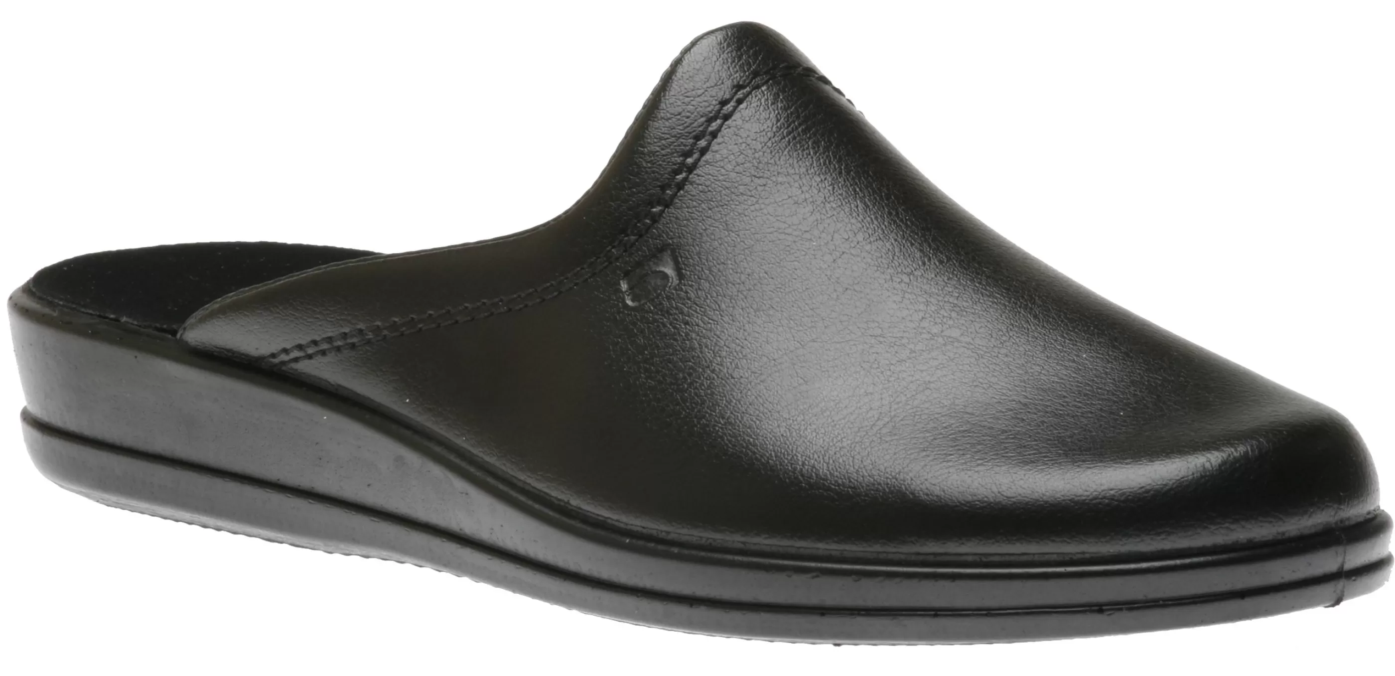 Discount Jerry Black Leather Slipper Men Slipper