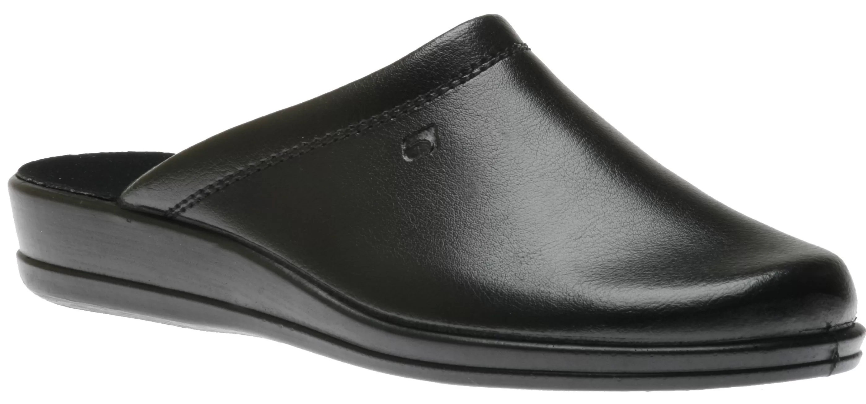 Cheap Jerry Black Leather Slipper Men Slipper