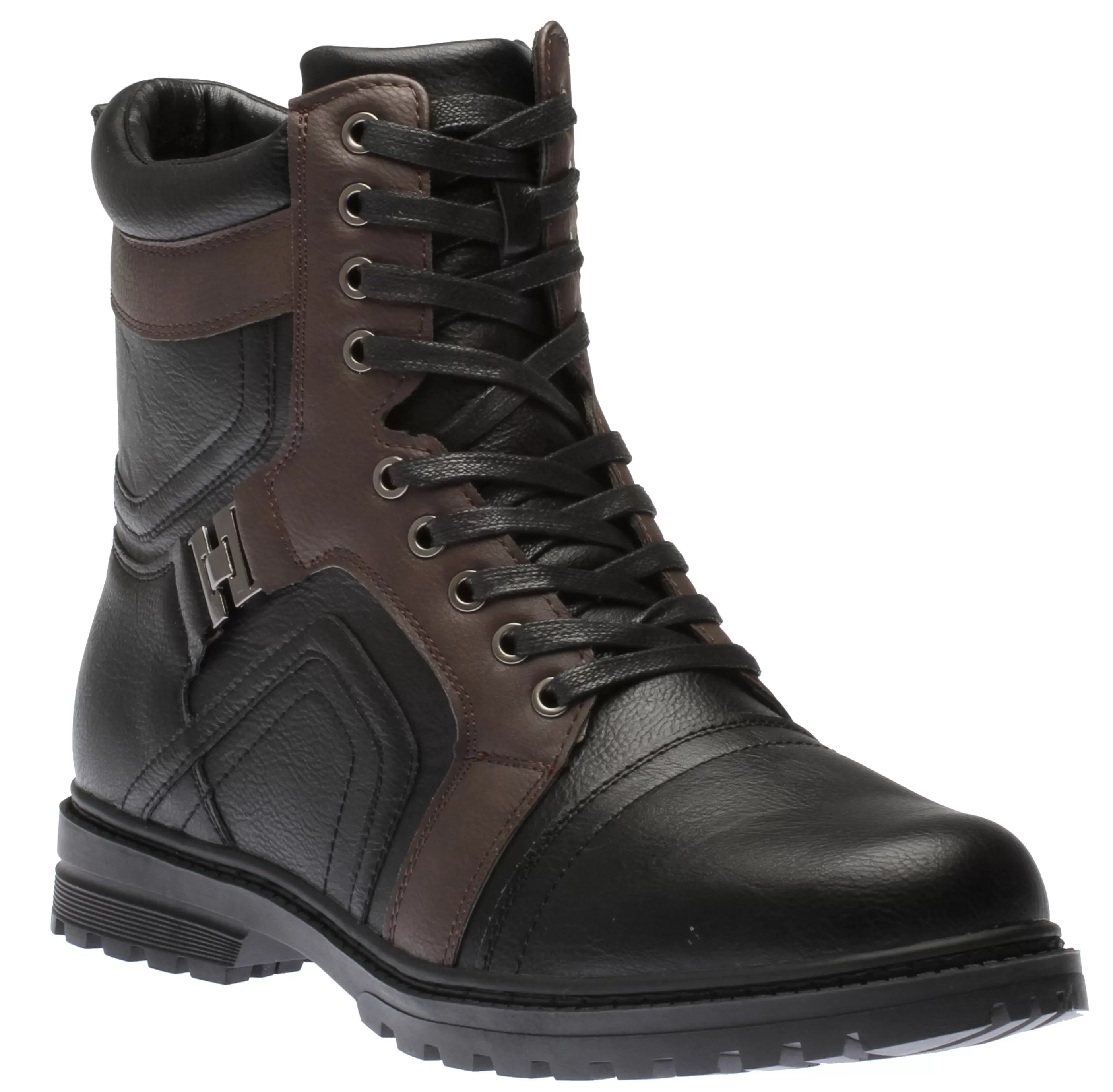 Clearance Lace Side Zip Black Men Boot