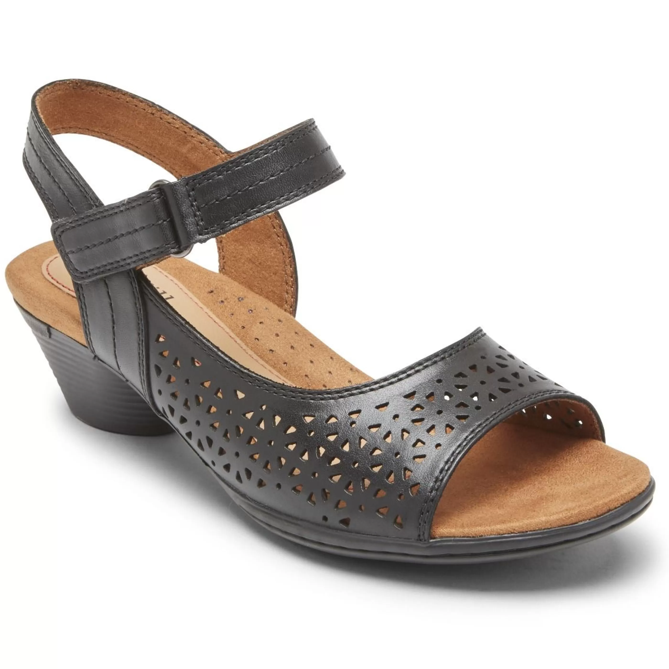 Best Sale Laurel Black Perforated Sandal Women Sandal