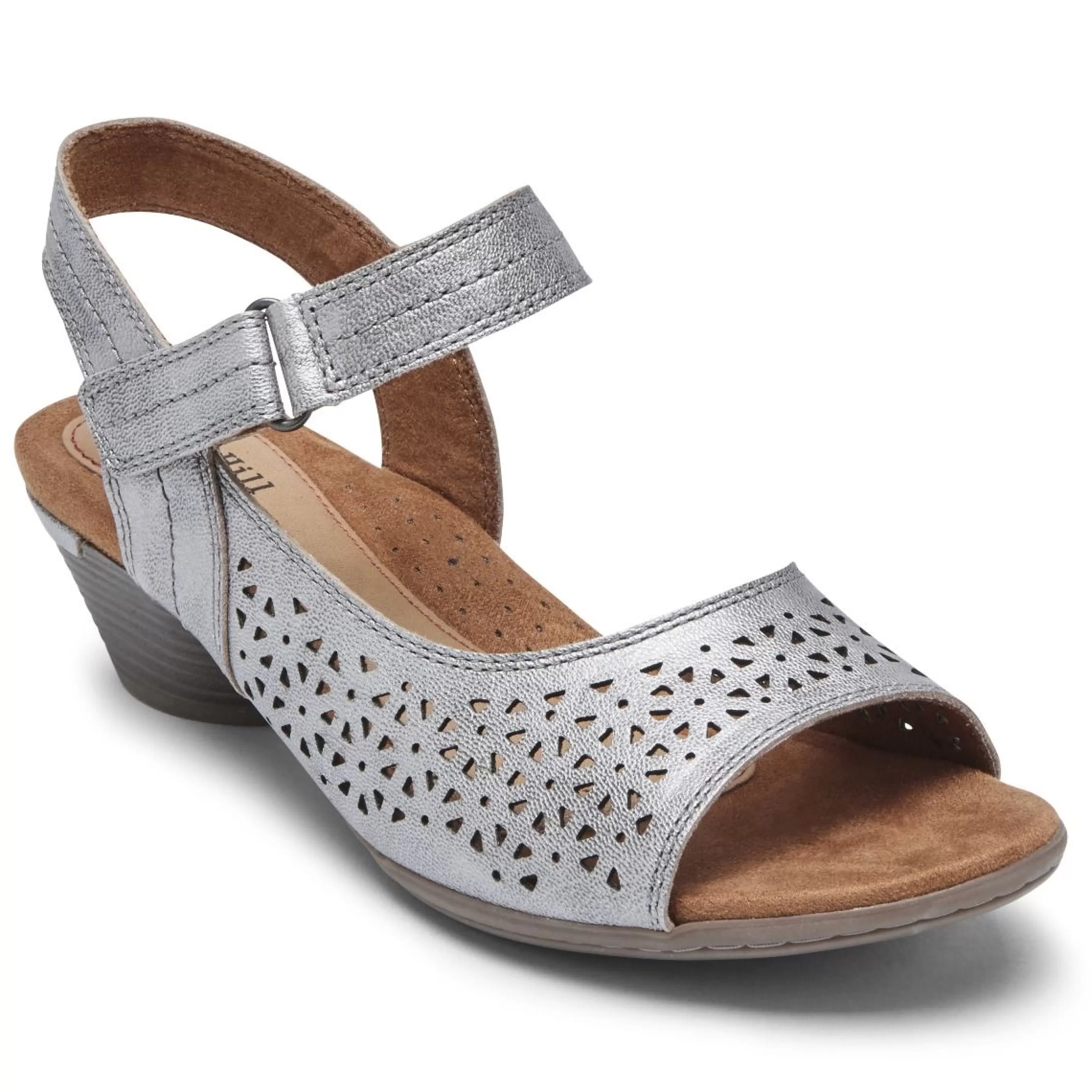 Best Sale Laurel Metallic Perforated Sandal Women Sandal