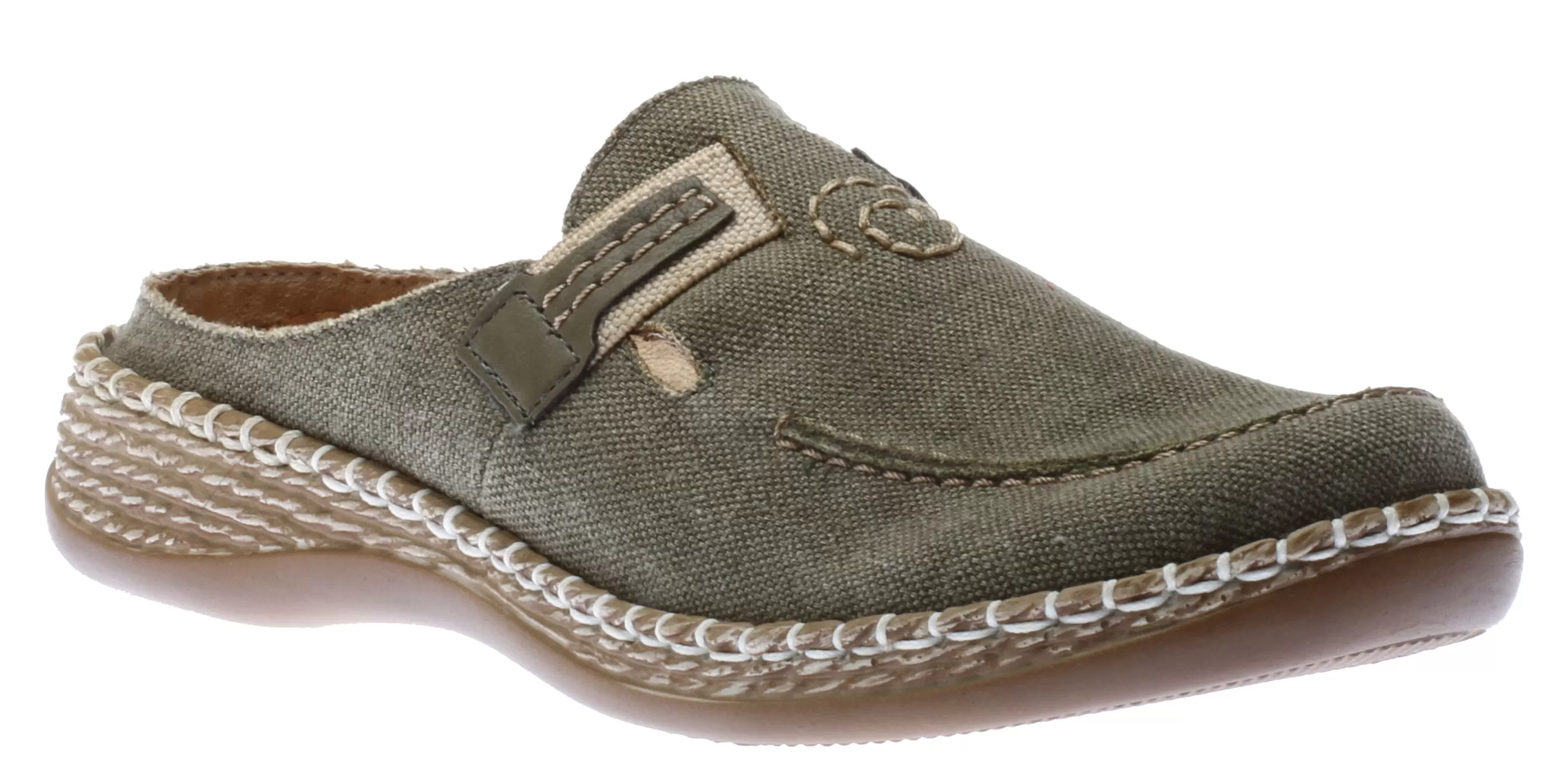 Store Leinen Green Slip-On Mule Women Clog