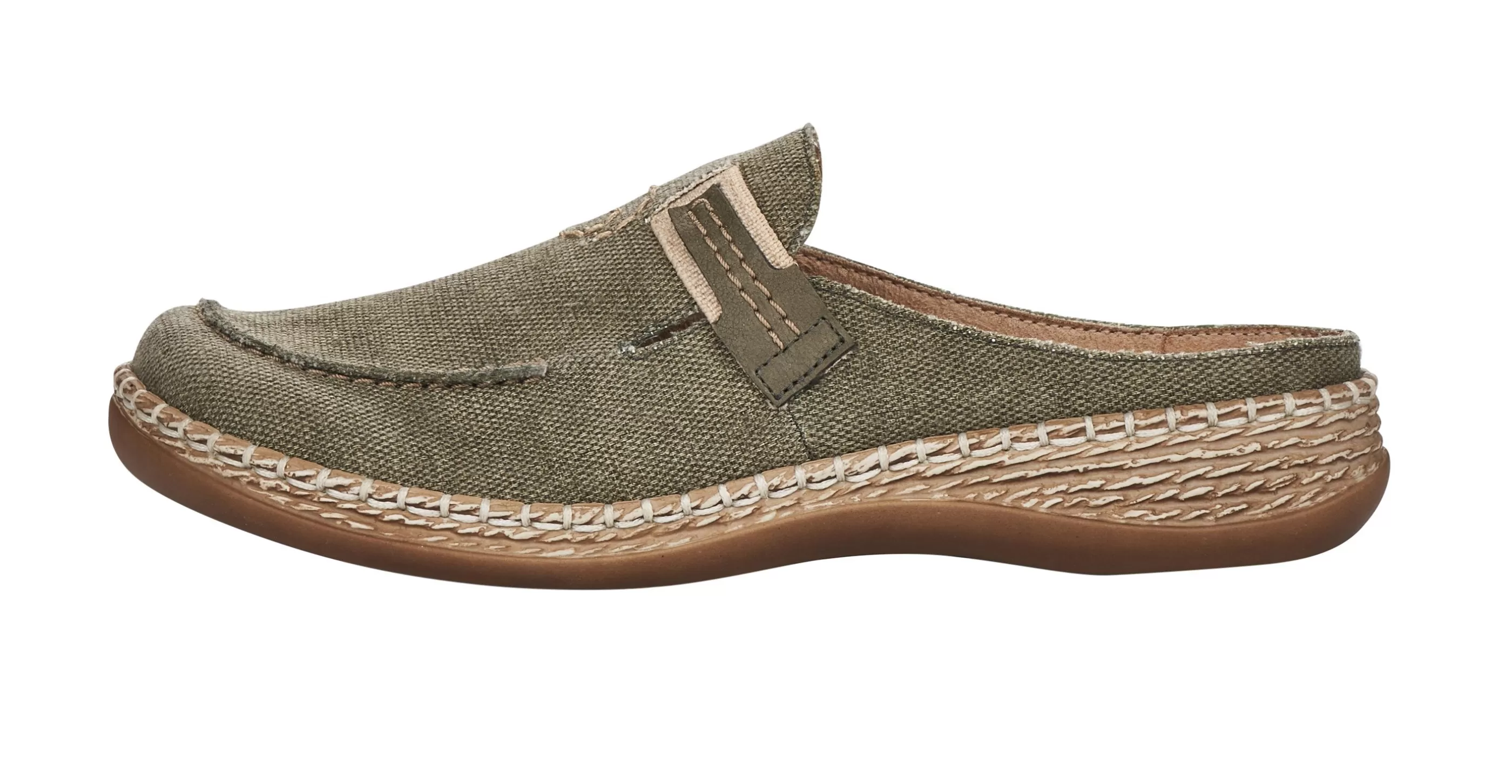 Store Leinen Green Slip-On Mule Women Clog