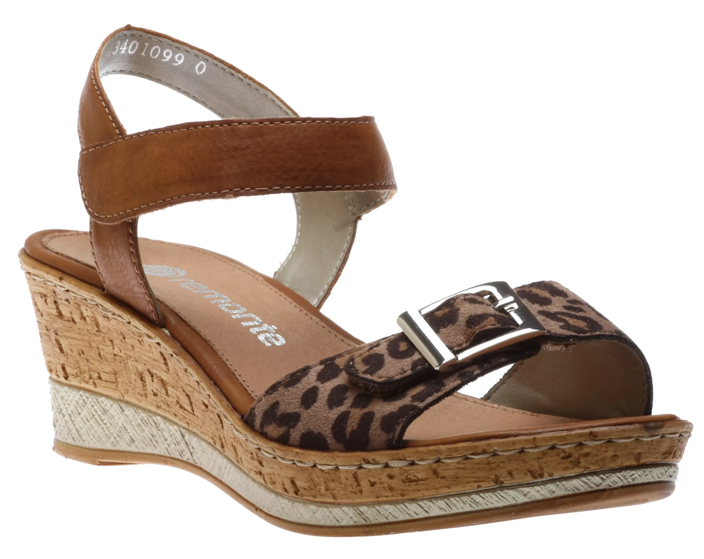 Hot Leosamt Brown Cheetah Print Wedge Sandal Women Sandal