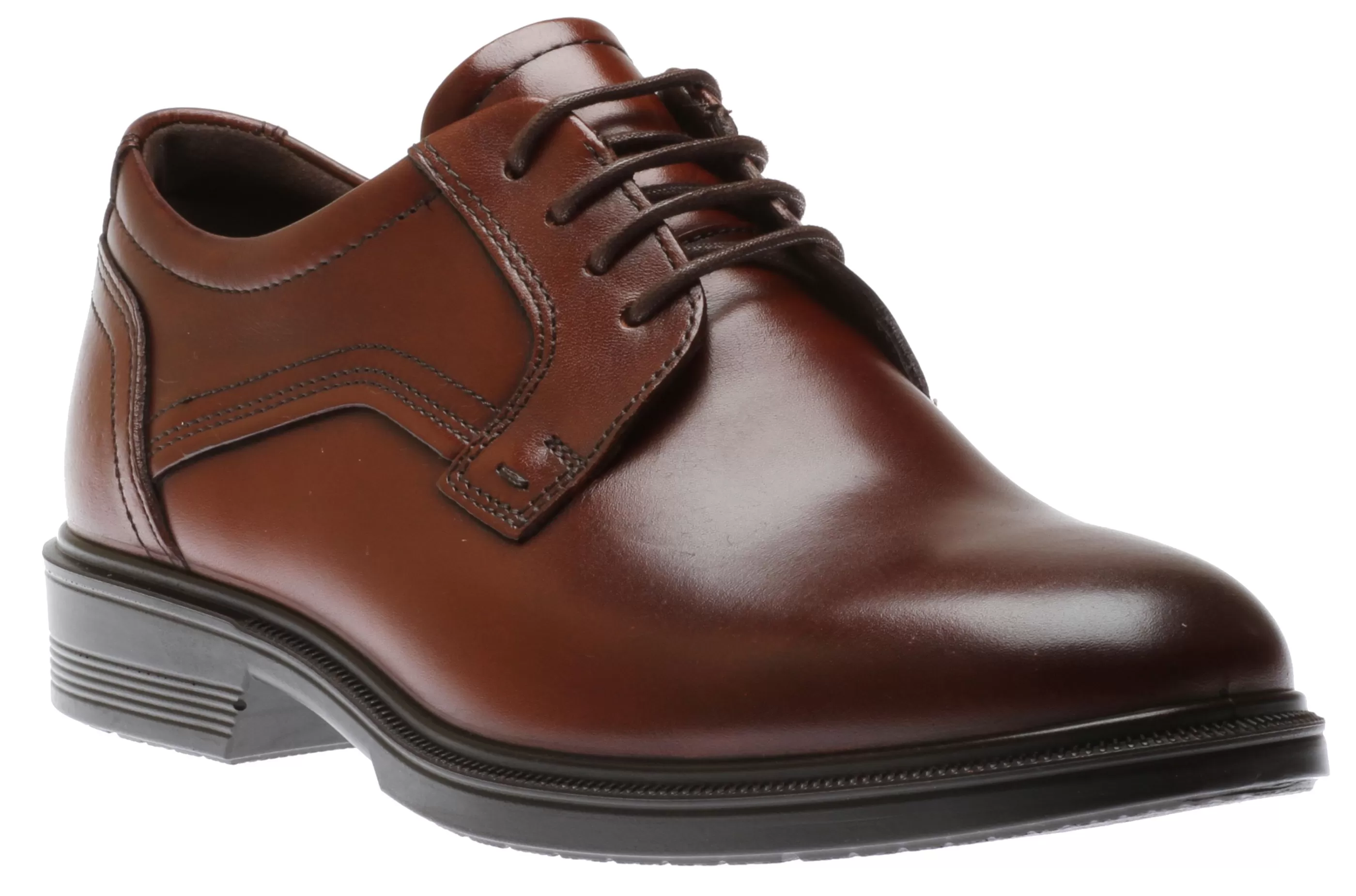 Hot Lisbon Cognac Brown Leather Lace-Up Plain Toe Dress Shoe Men Dress