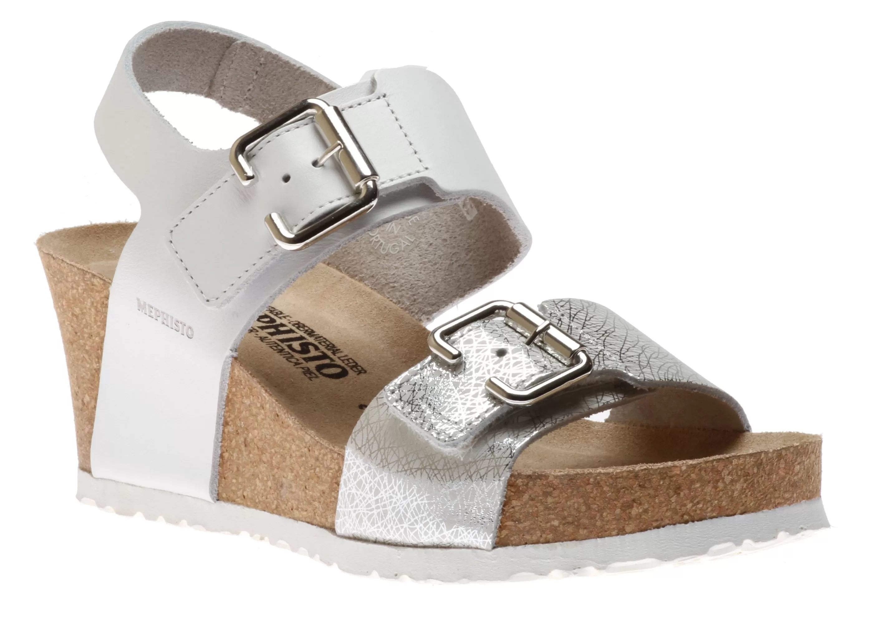 Clearance Lissandra White Silver Print Wedge Sandal Women Sandal