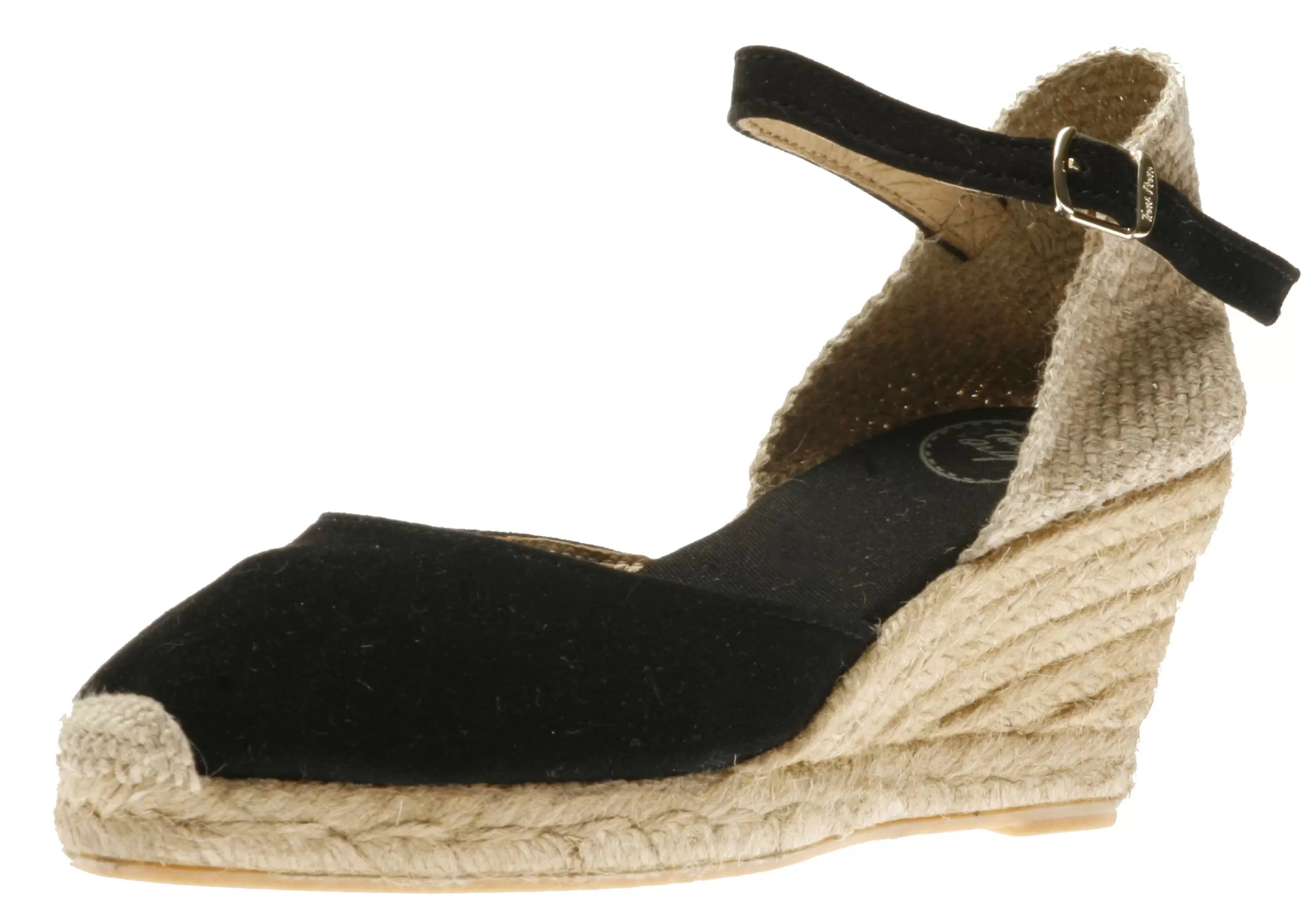 Best Sale Lloret Black Suede Espadrille Wedge Sandal Women Casual