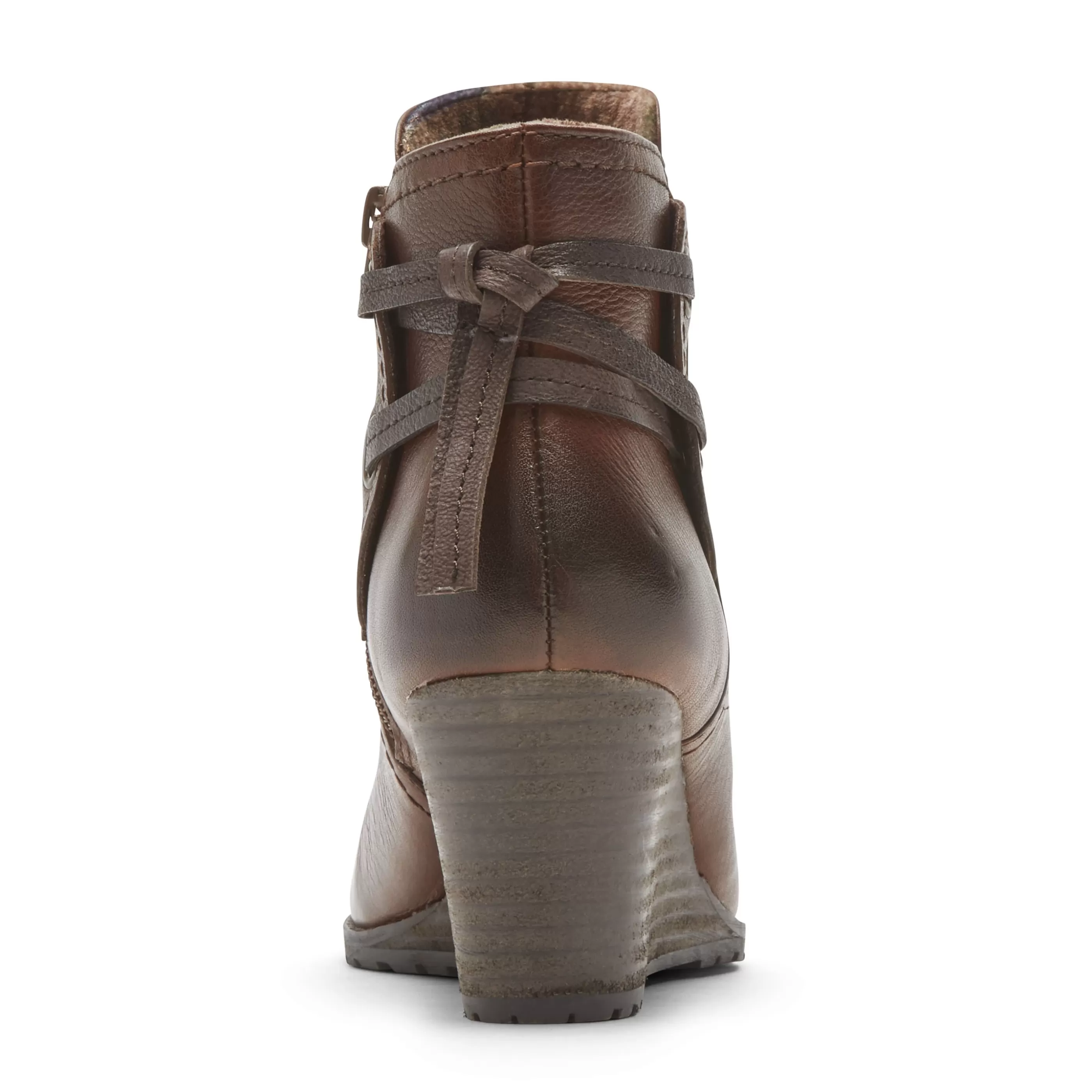 New Lucinda Tan Back Tie Ankle Wedge Boot Women Dress Boot