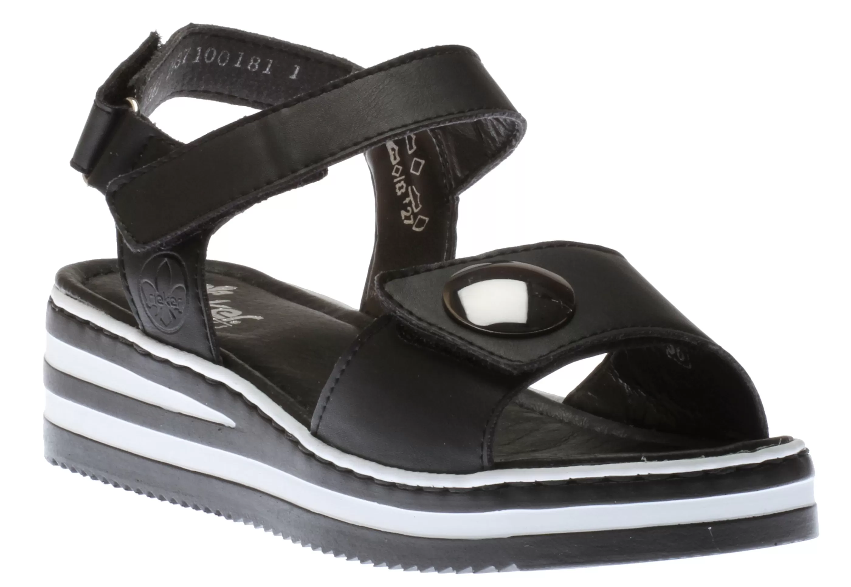 Shop Luzern Black White Stripe Sole Wedge Sandal Women Sandal