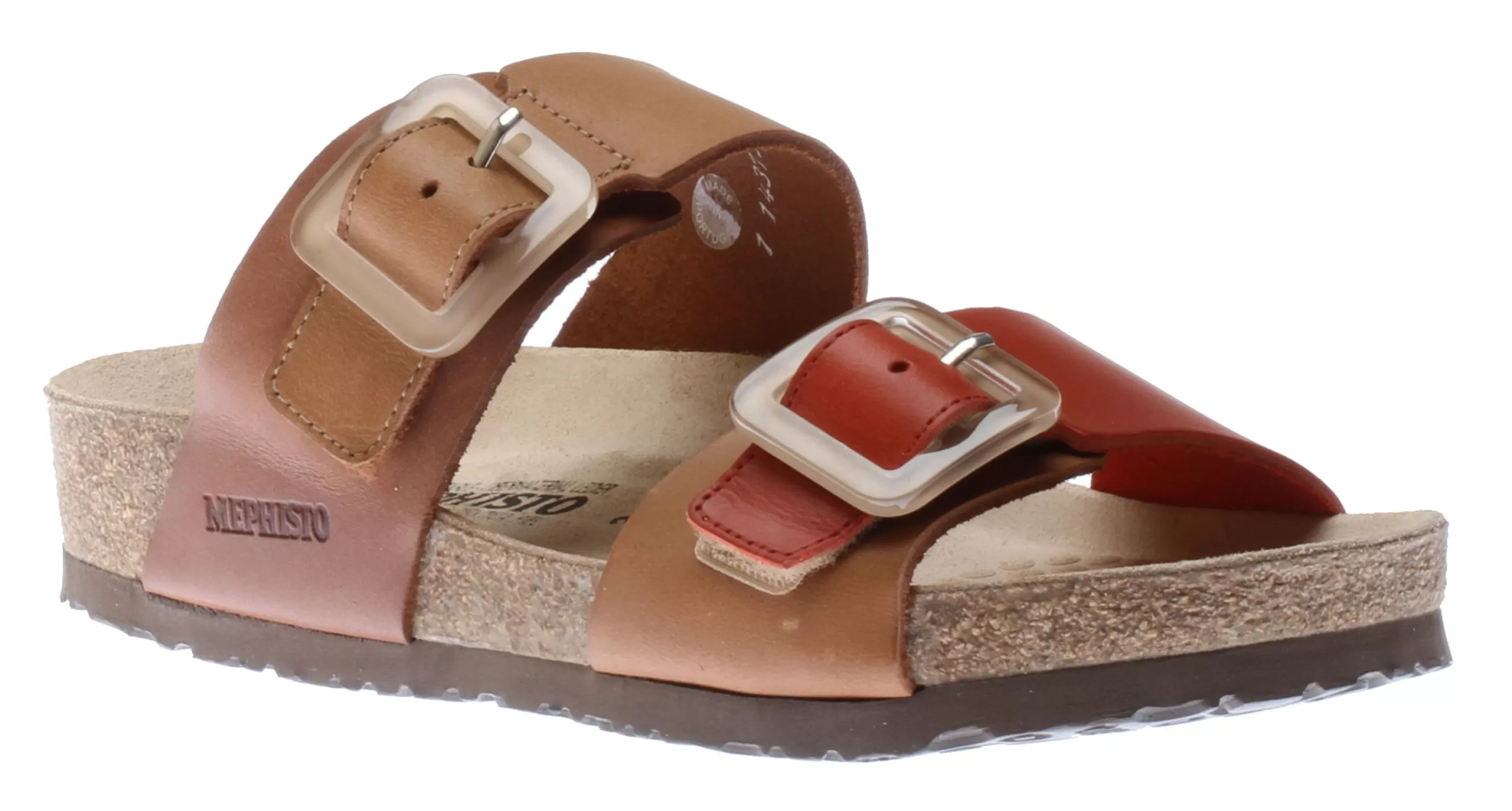 Fashion Madison Tan Orange Leather Slide Sandal Women Slide