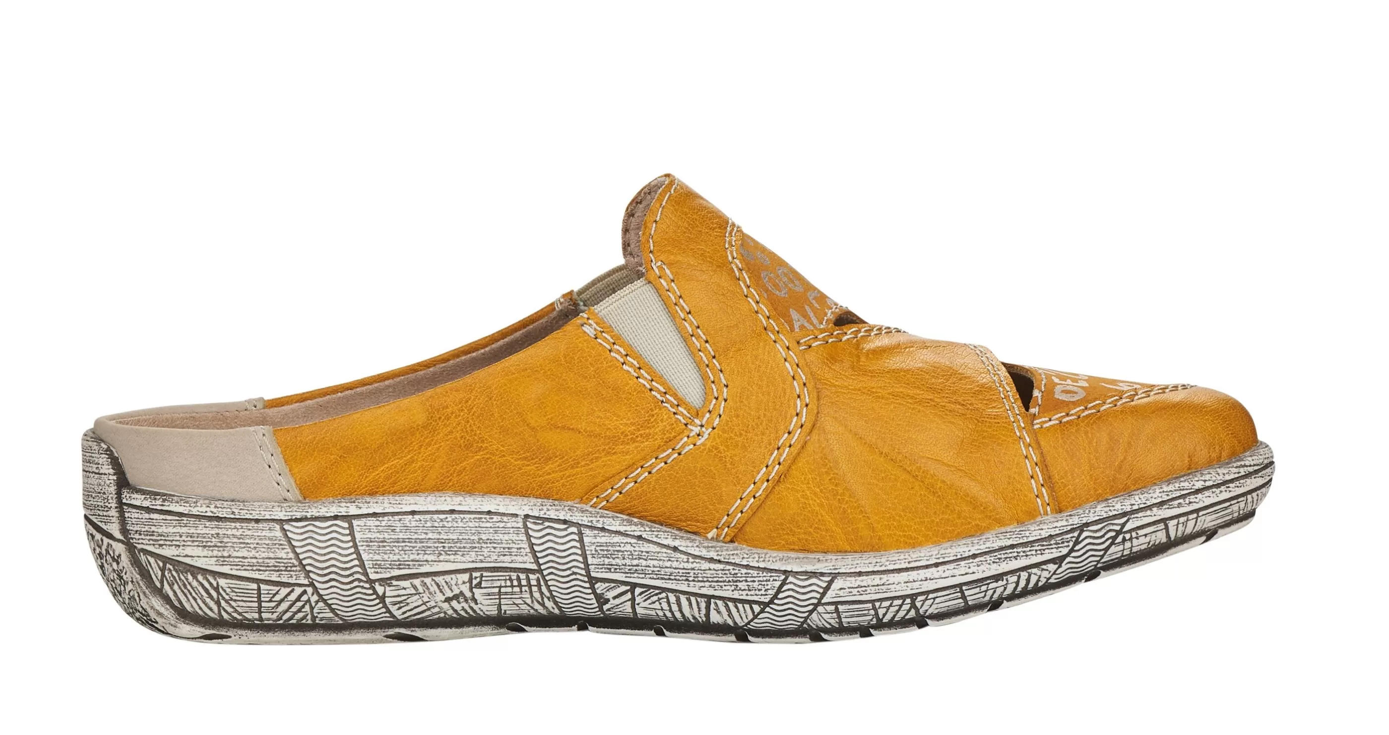 Clearance Massa Yellow Leather Slip-On Mule Women Clog