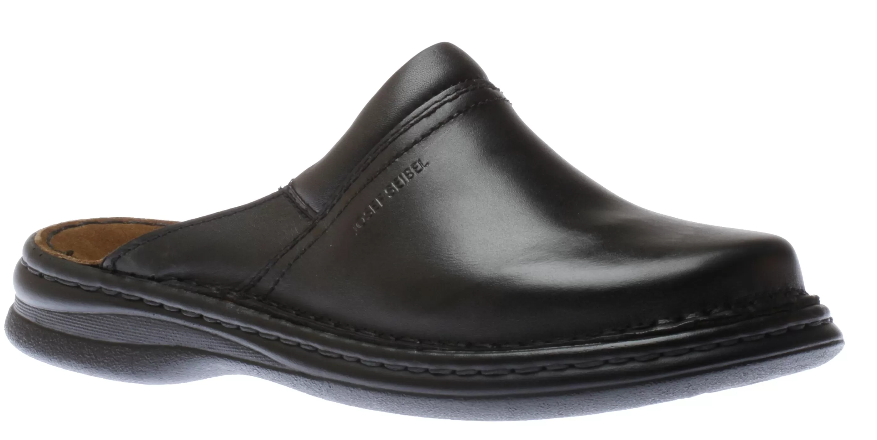 Store Max Black Leather Slipper Men Clog