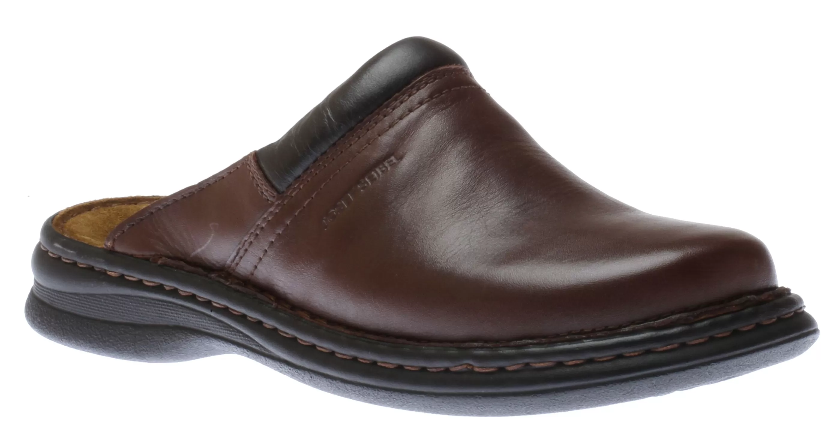 Shop Max Brandy Brown Leather Slipper Men Clog