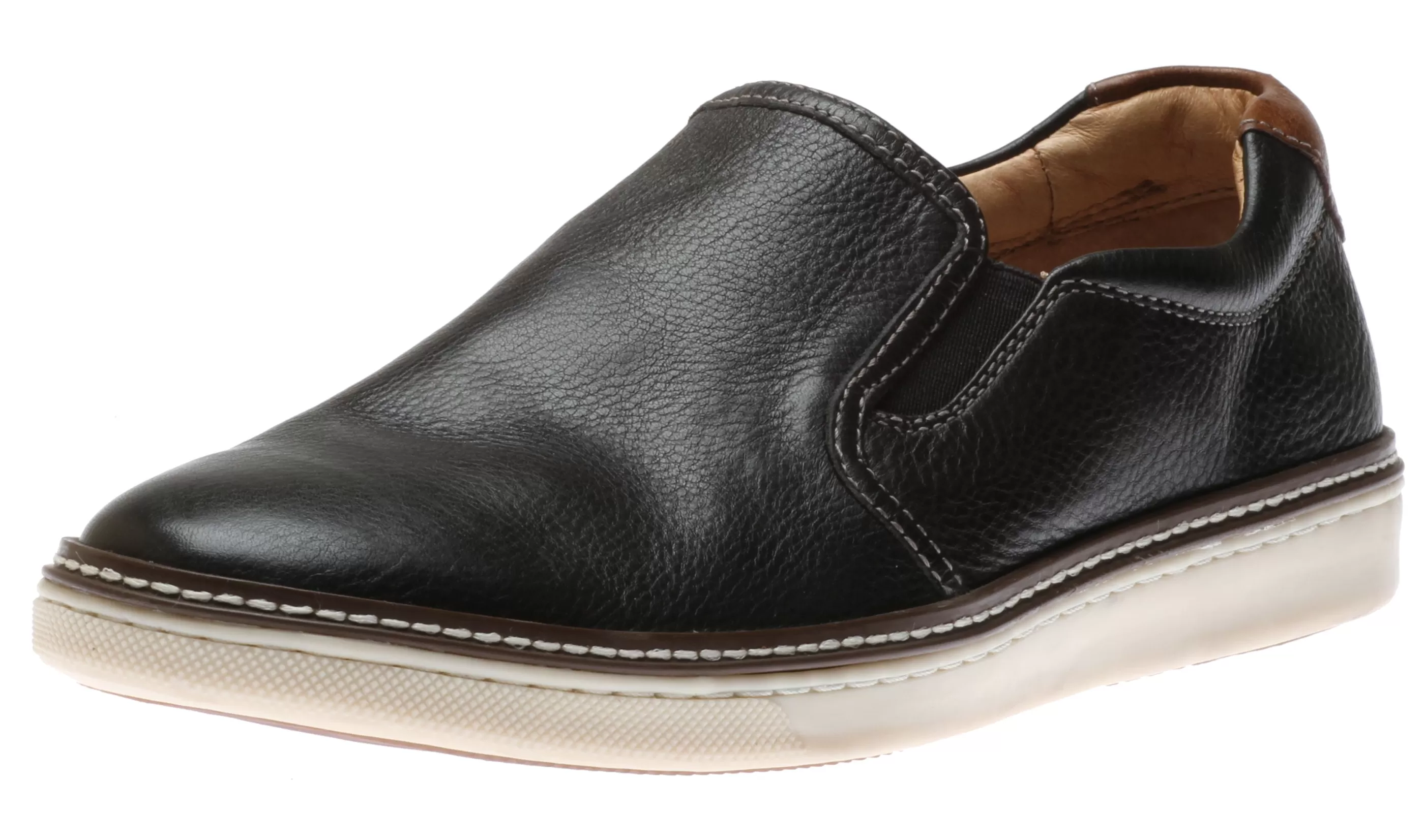 Best Mcguffey Black Leather Slip-On Sneaker Men Dress Casual