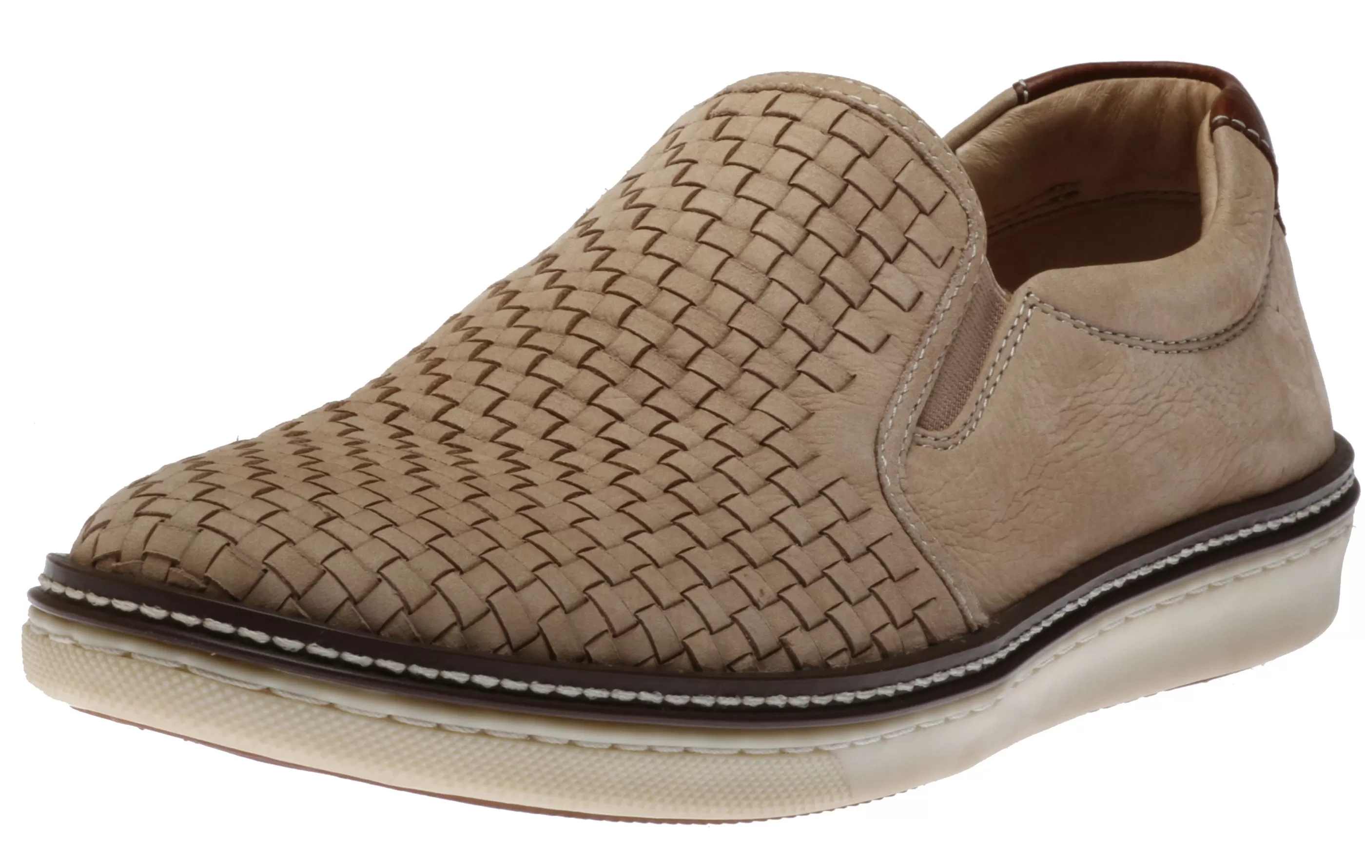 Discount Mcguffey Woven Beige Nubuck Slip-On Sneaker Men Walking