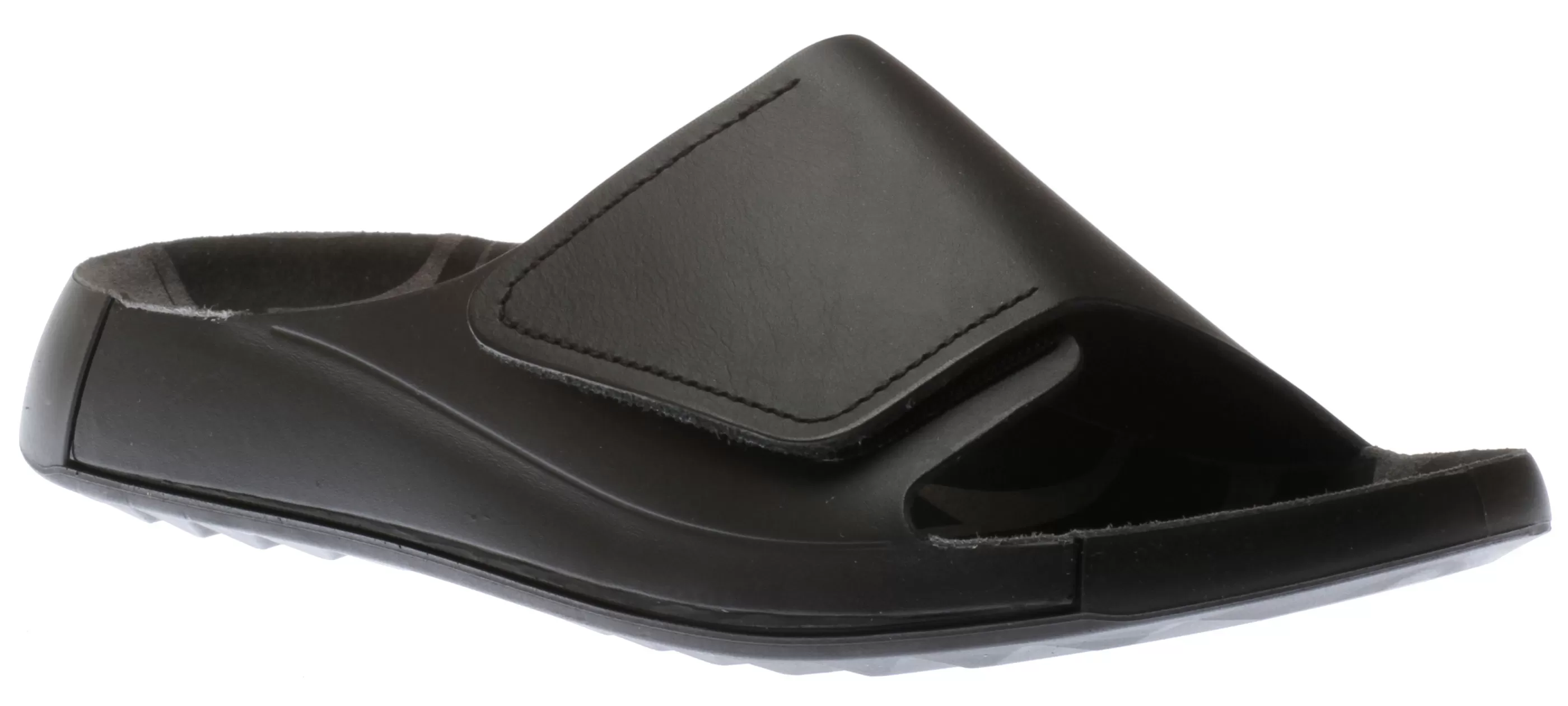 Sale Men's 2Nd Cozmo Black Leather Slide Sandal Men Slide