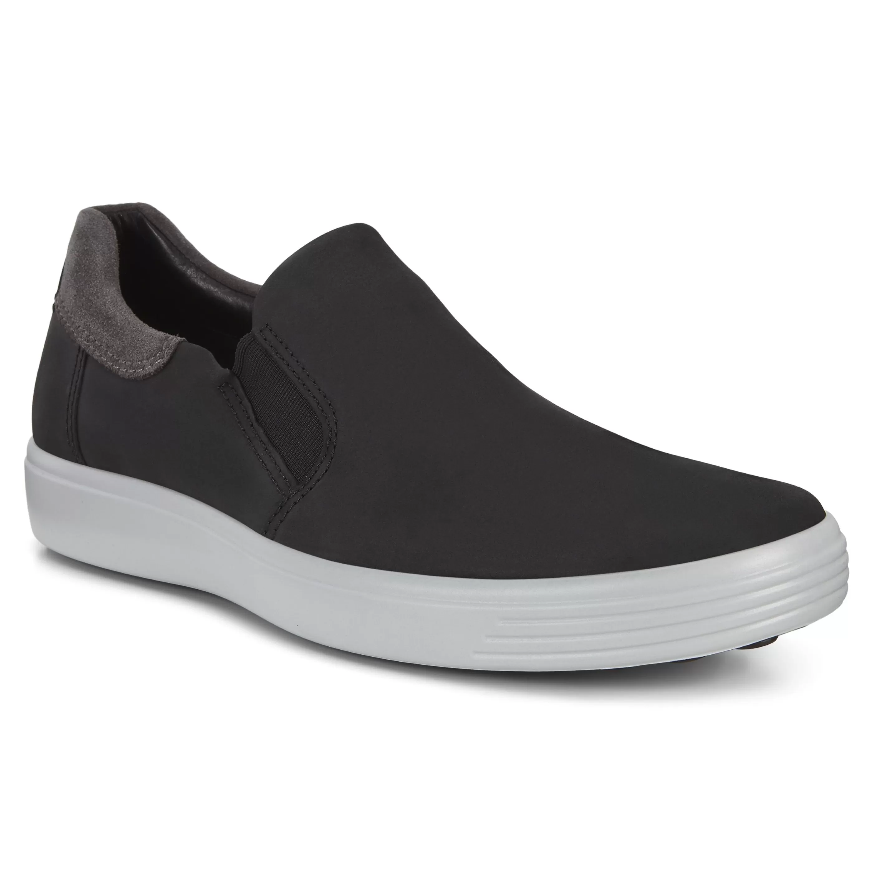 Store Men's Soft 7 Black Nubuck Leather Slip-On Sneaker Men Walking