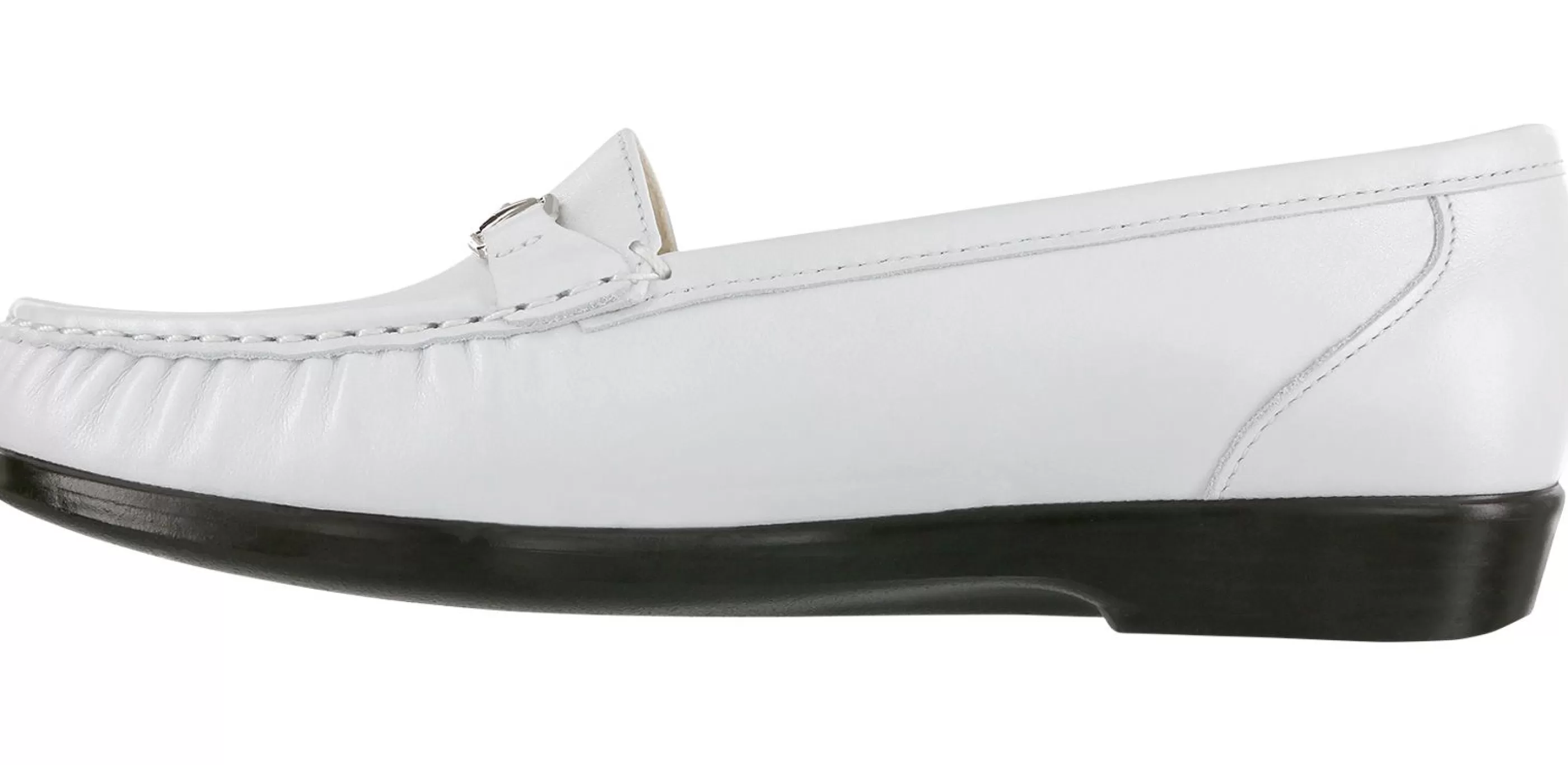 Outlet Metro Pearl White Leather Slip On Loafer Women Dress Casual