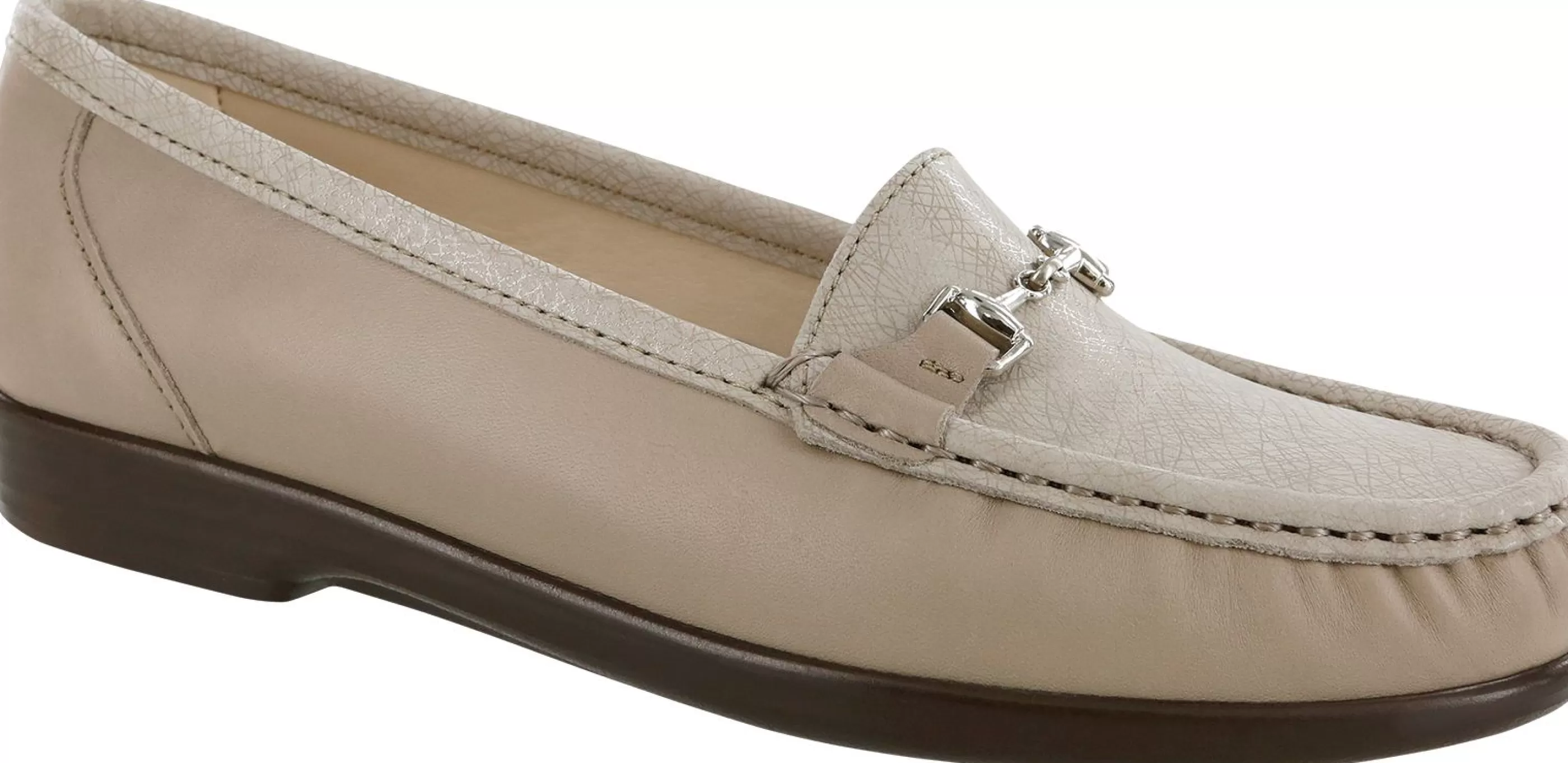 Clearance Metro Taupe Linen Web Slip On Loafer Women Dress Casual