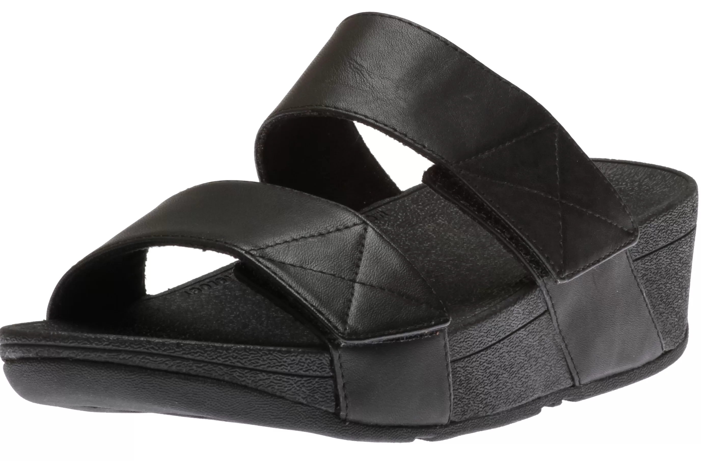 Best Sale Mina Black Leather Slide Sandal Women Slide