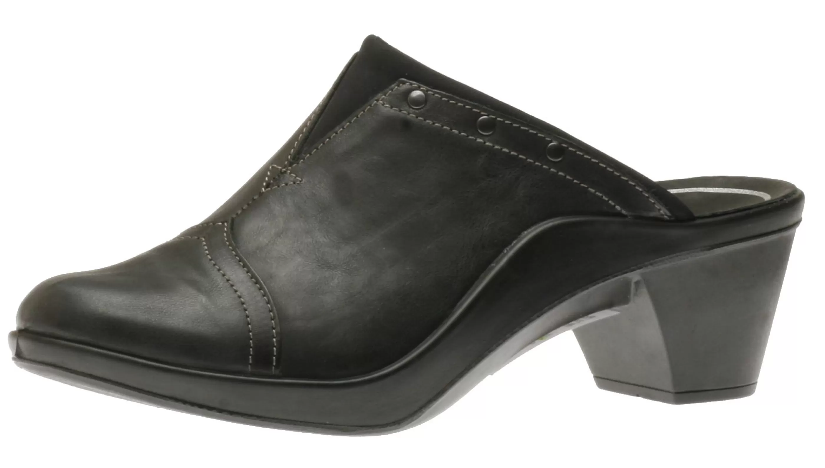 Outlet Mokassetta 271 Black Leather Clog Women Clog