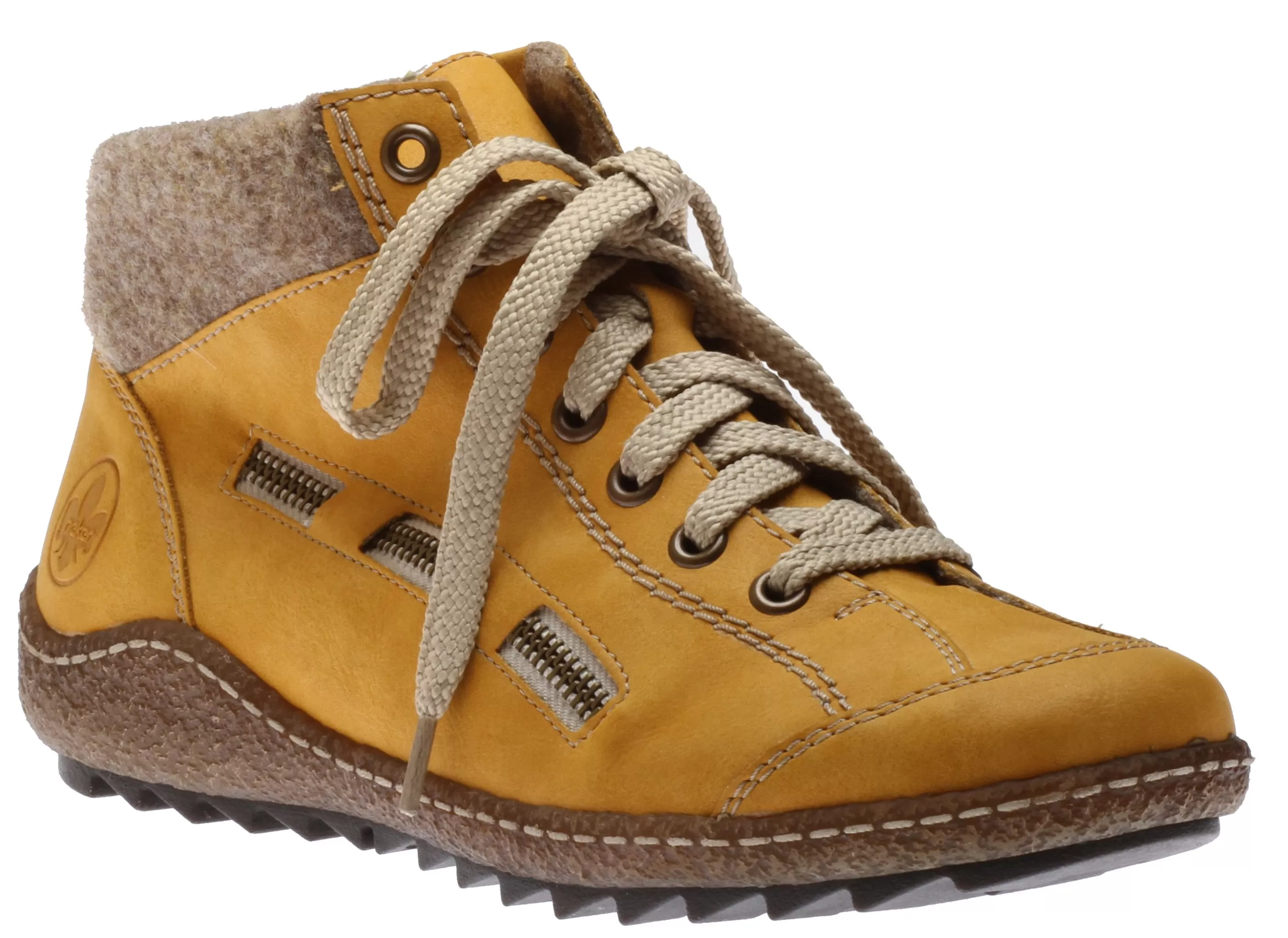 Hot Morelia Yellow Fleece Lined Lace-Up Ankle Sneaker Women Boot