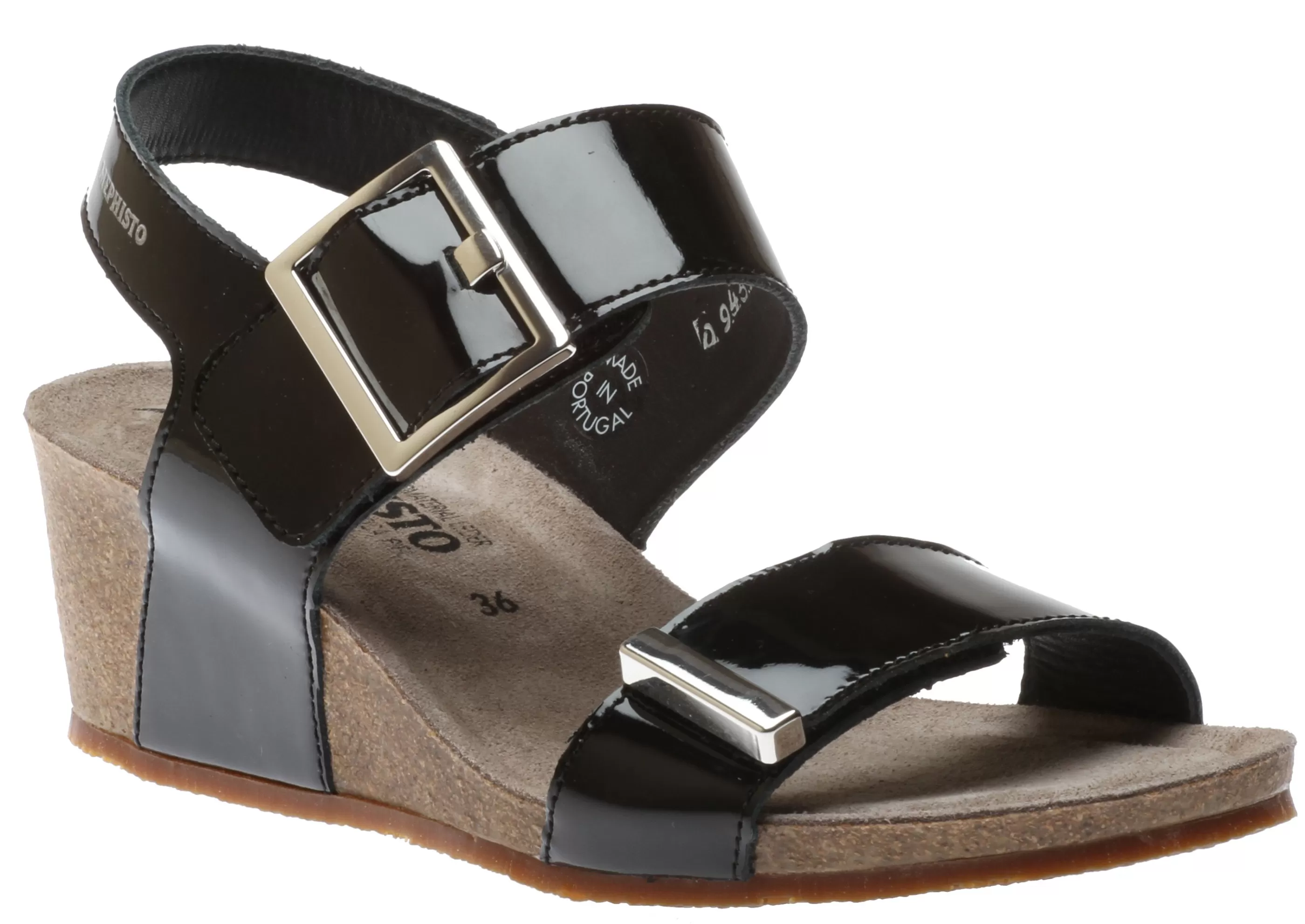 Clearance Morgana Black Patent Wedge Sandal Women Sandal