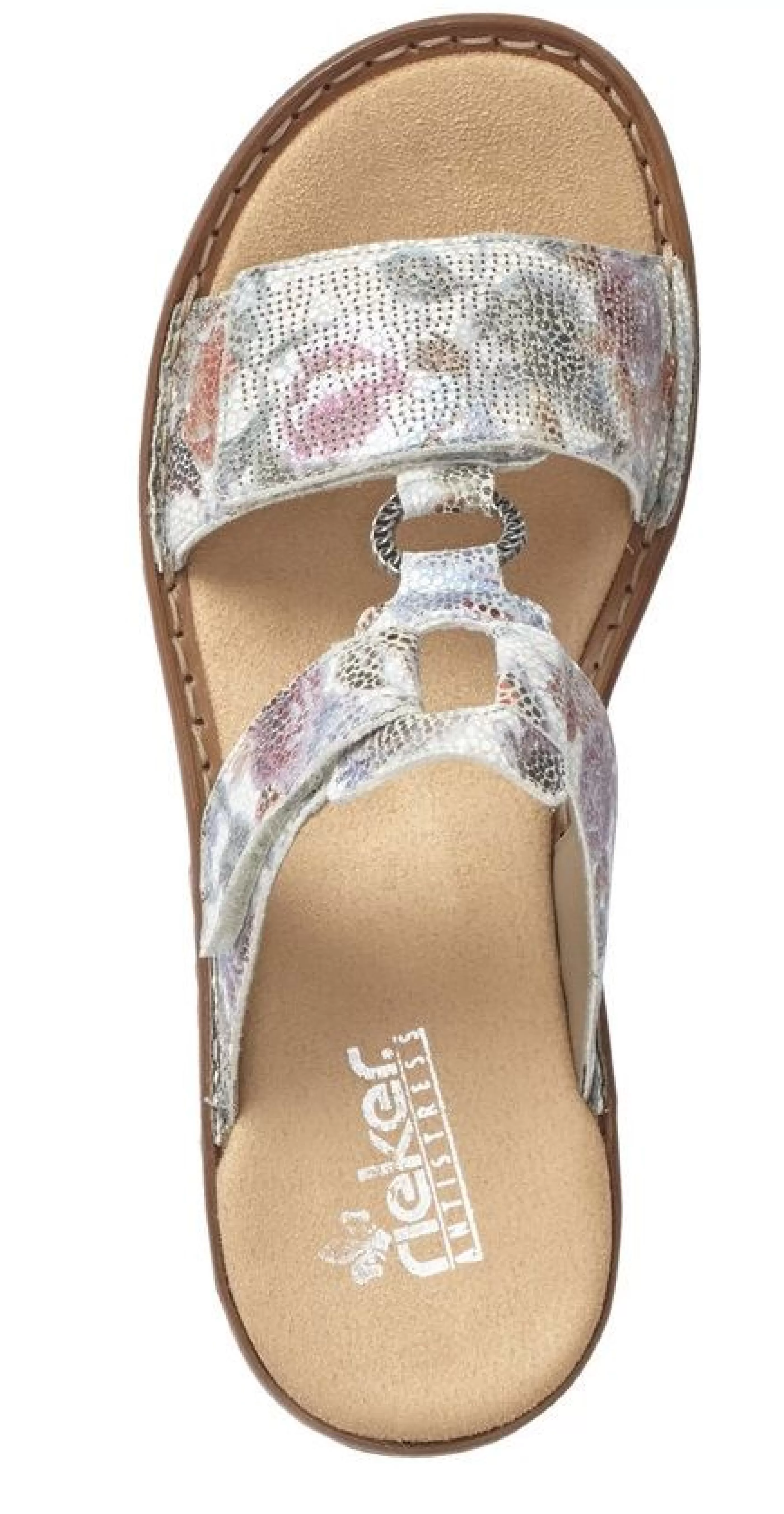 Hot Mosaik White Multicolour Floral Slide Sandal Women Slide