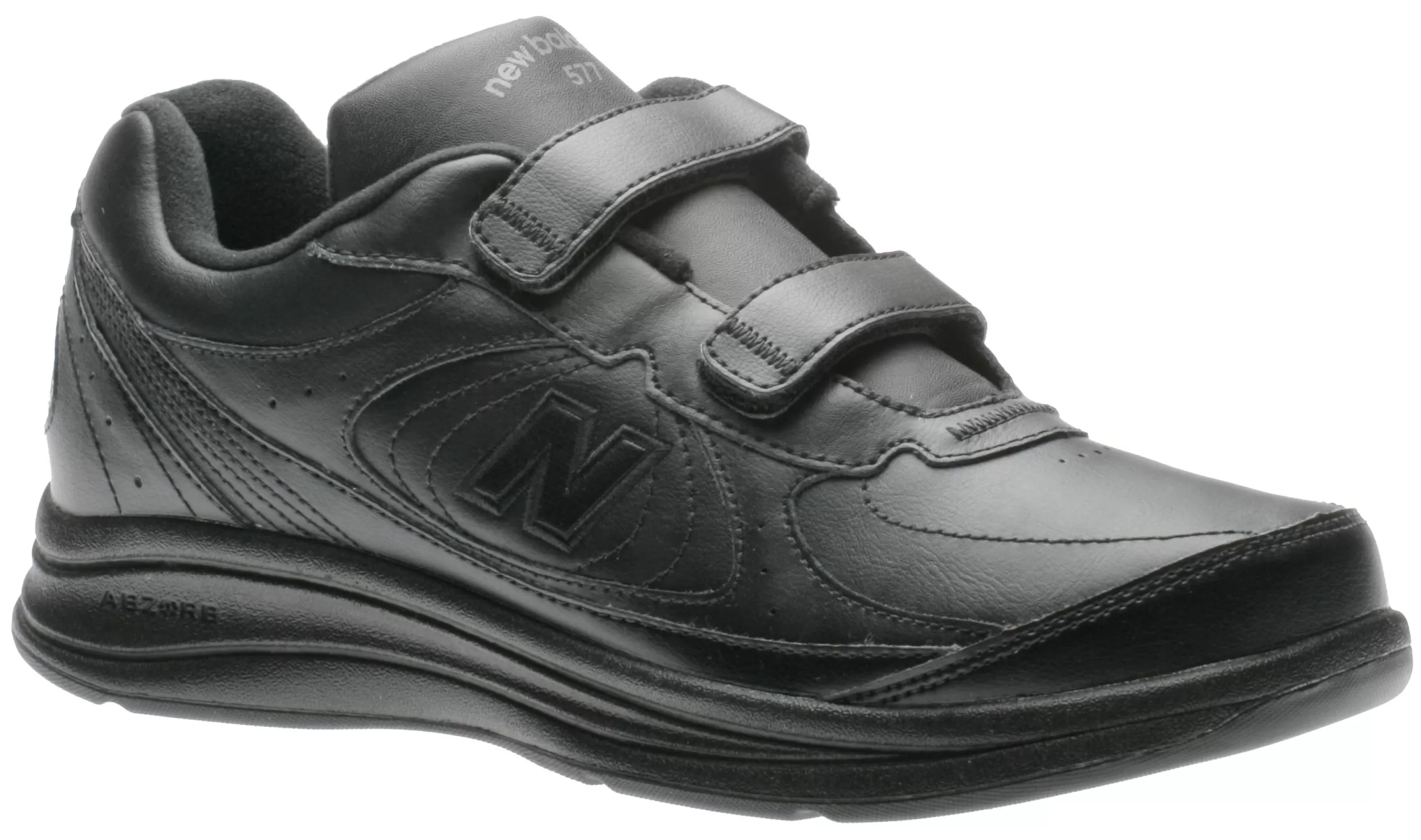 Clearance Mw577Vk Black Leather Velcro Walking Shoe Men Walking