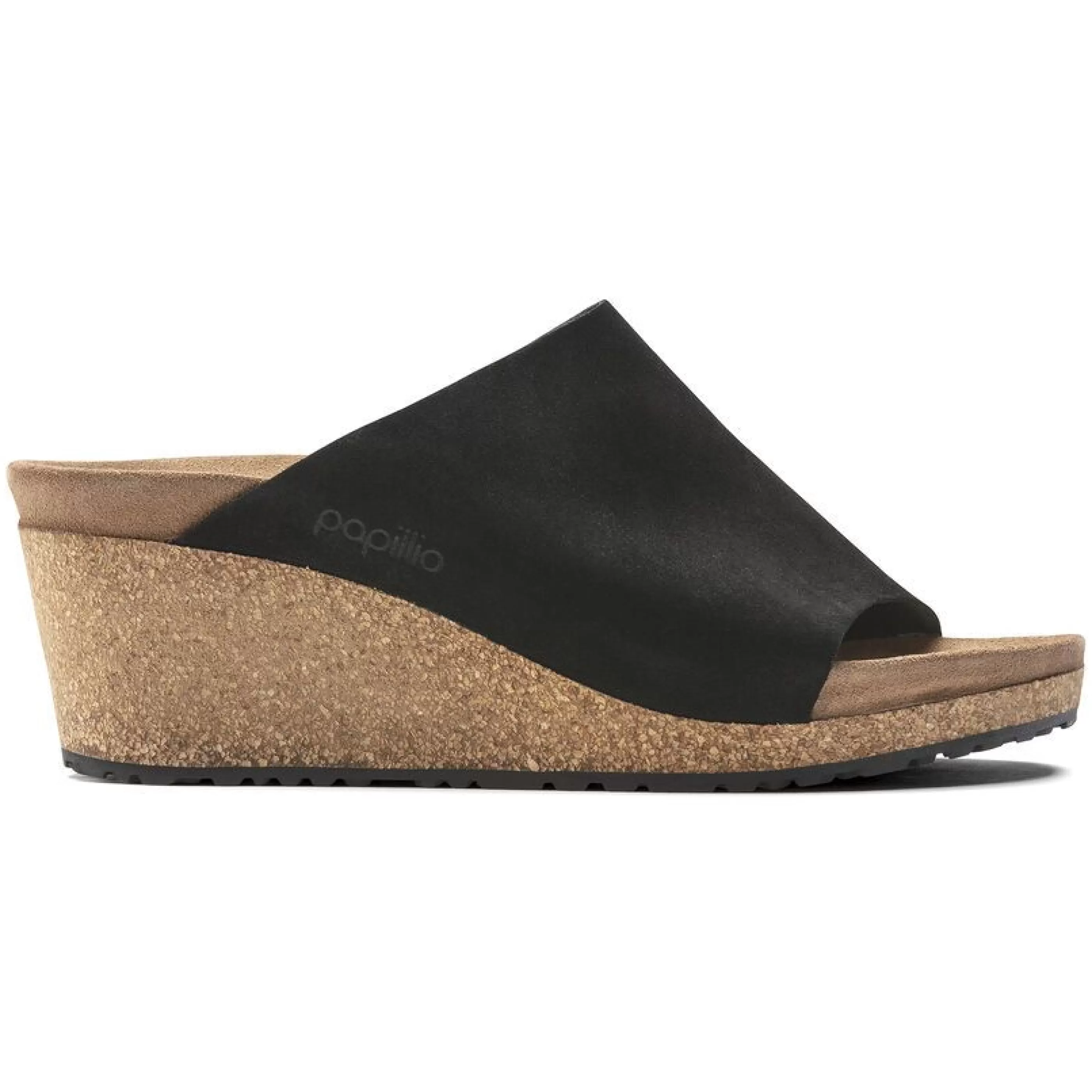 Fashion Namica Black Suede Leather Slide Wedge Sandal Women Slide