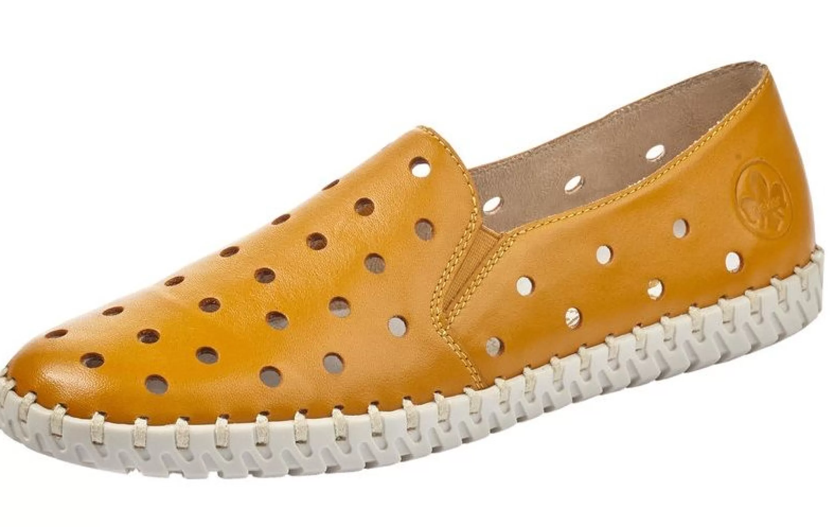 New Newark Yellow Perforated Leather Loafer Women Casual