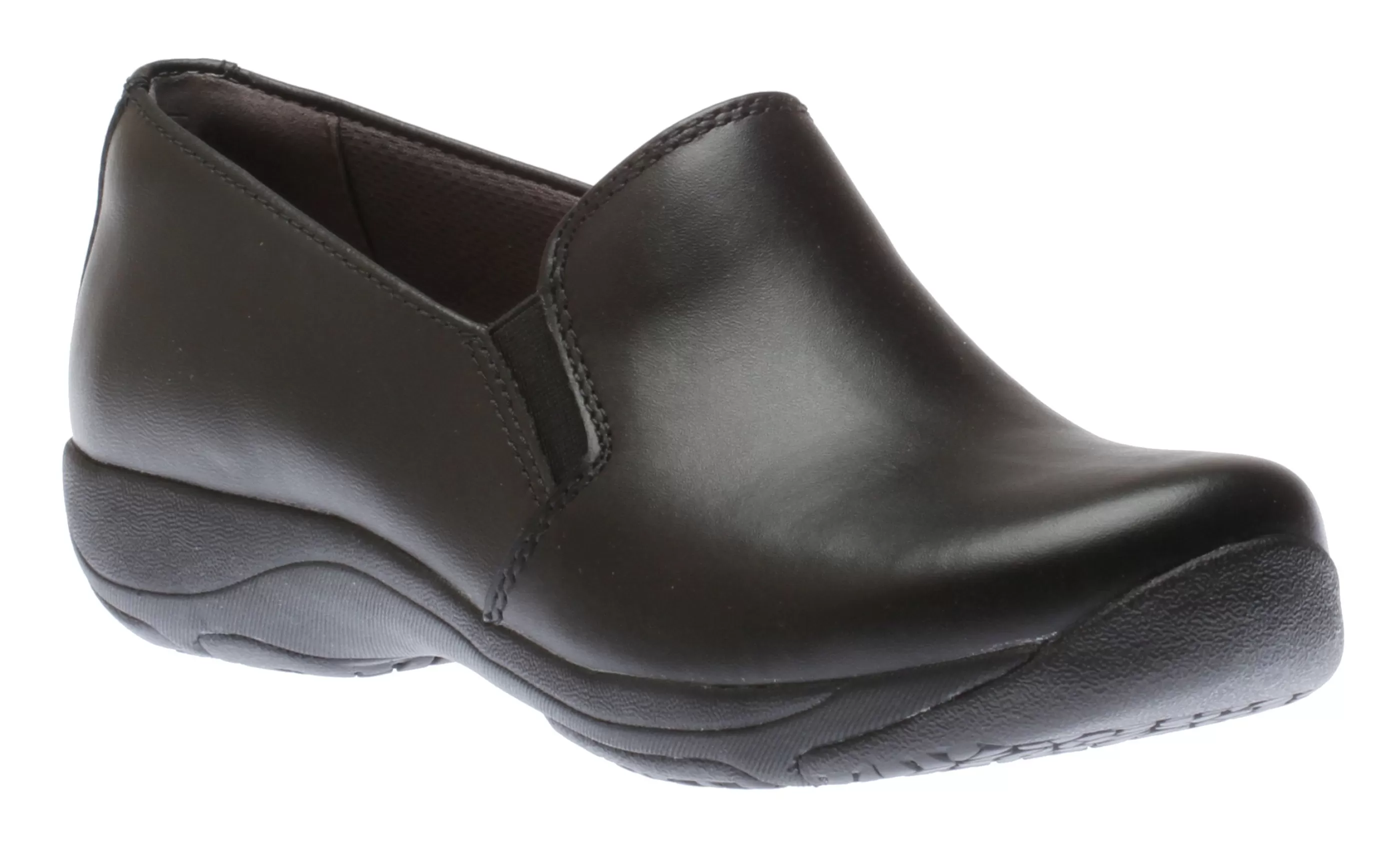 Cheap Nora Black Leather Slip-On Shoe Women Casual