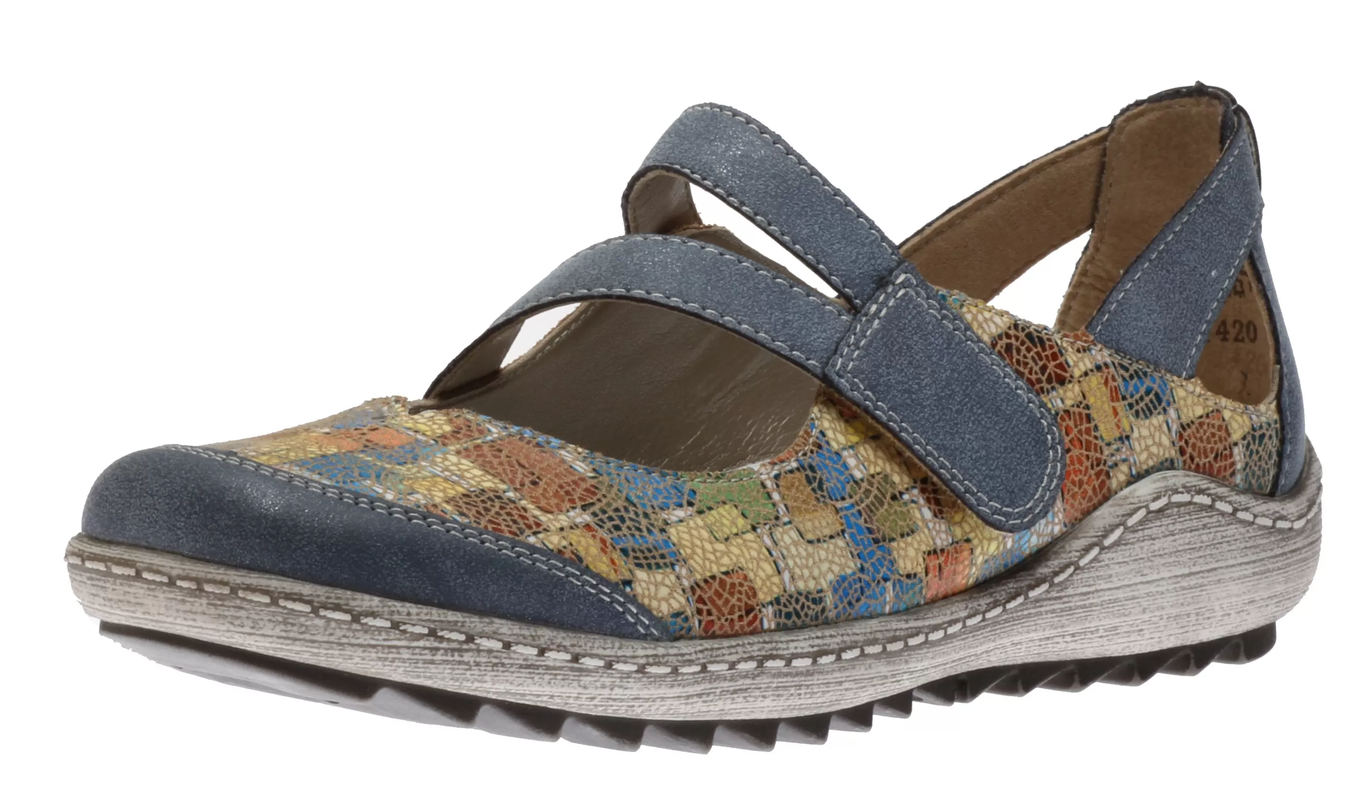 Flash Sale Odense Blue Multicolour Mary Jane Flat Shoe Women Casual