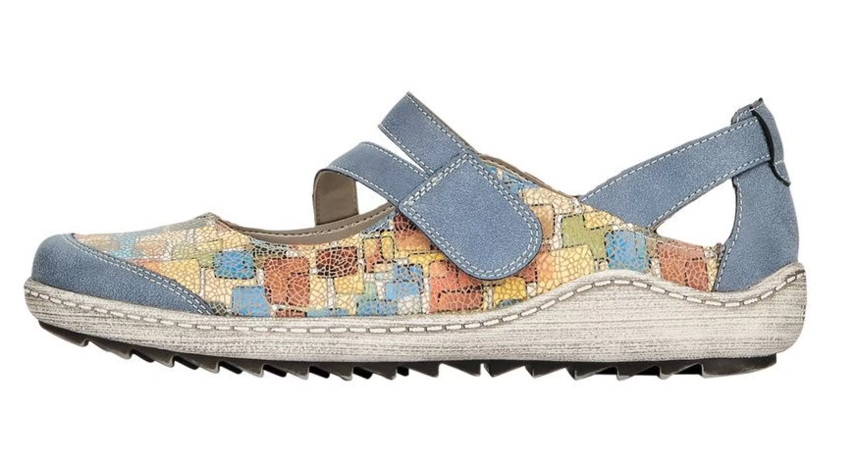 Flash Sale Odense Blue Multicolour Mary Jane Flat Shoe Women Casual