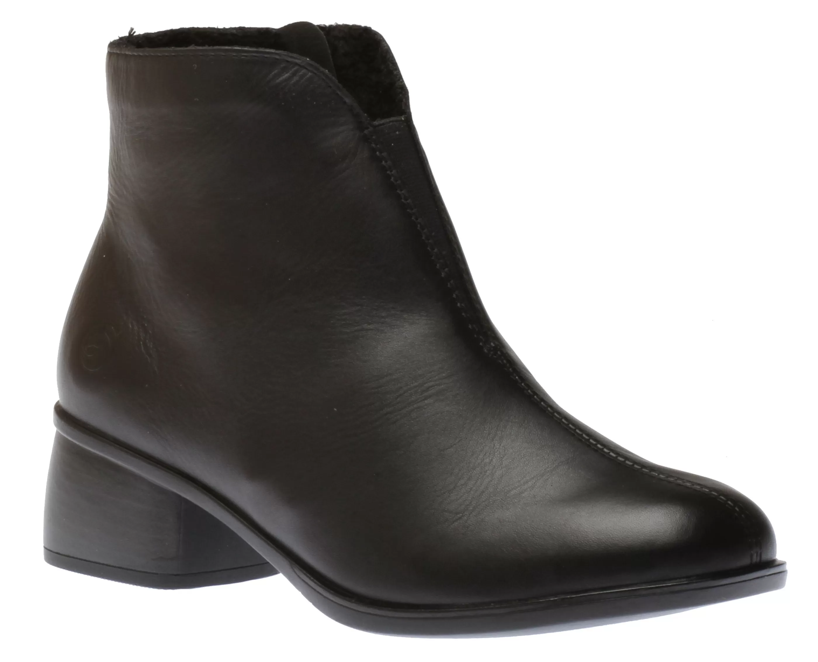 Best Odeon Black Leather Ankle Boot Women Dress Boot