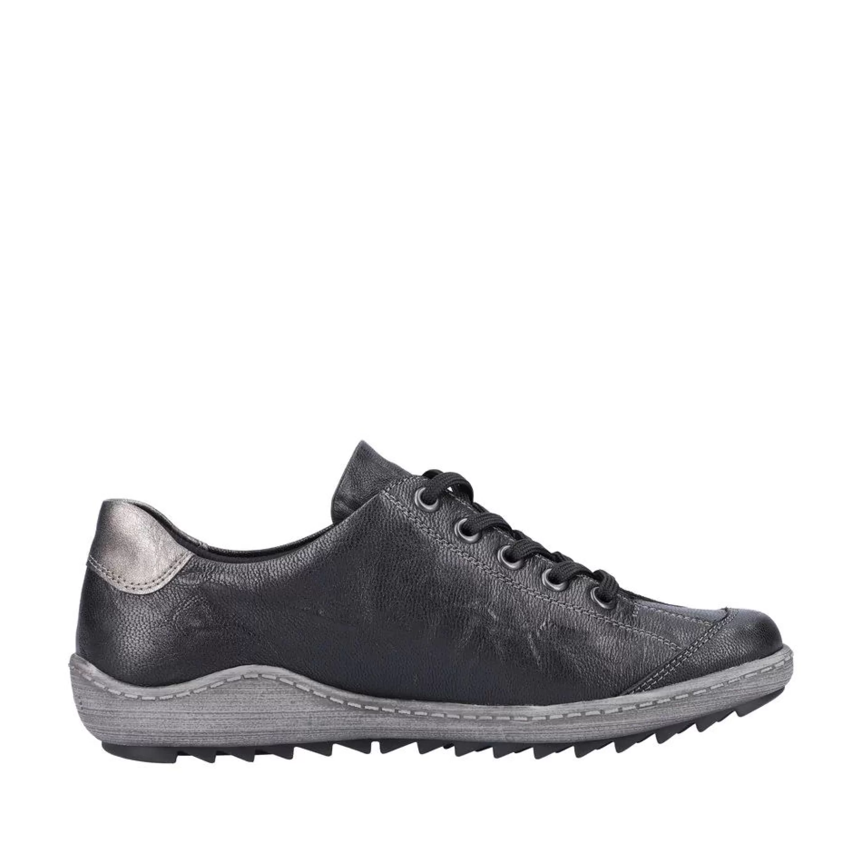 Store Ottawa Black Leather Lace-Up Sneaker Women Walking