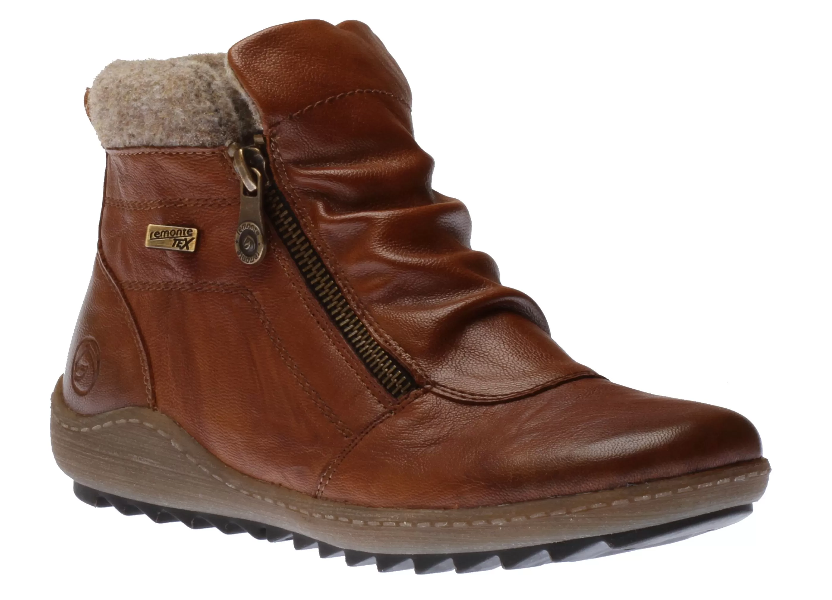 Fashion Ottawa Brown Ruched Zipper Boot Women Boot