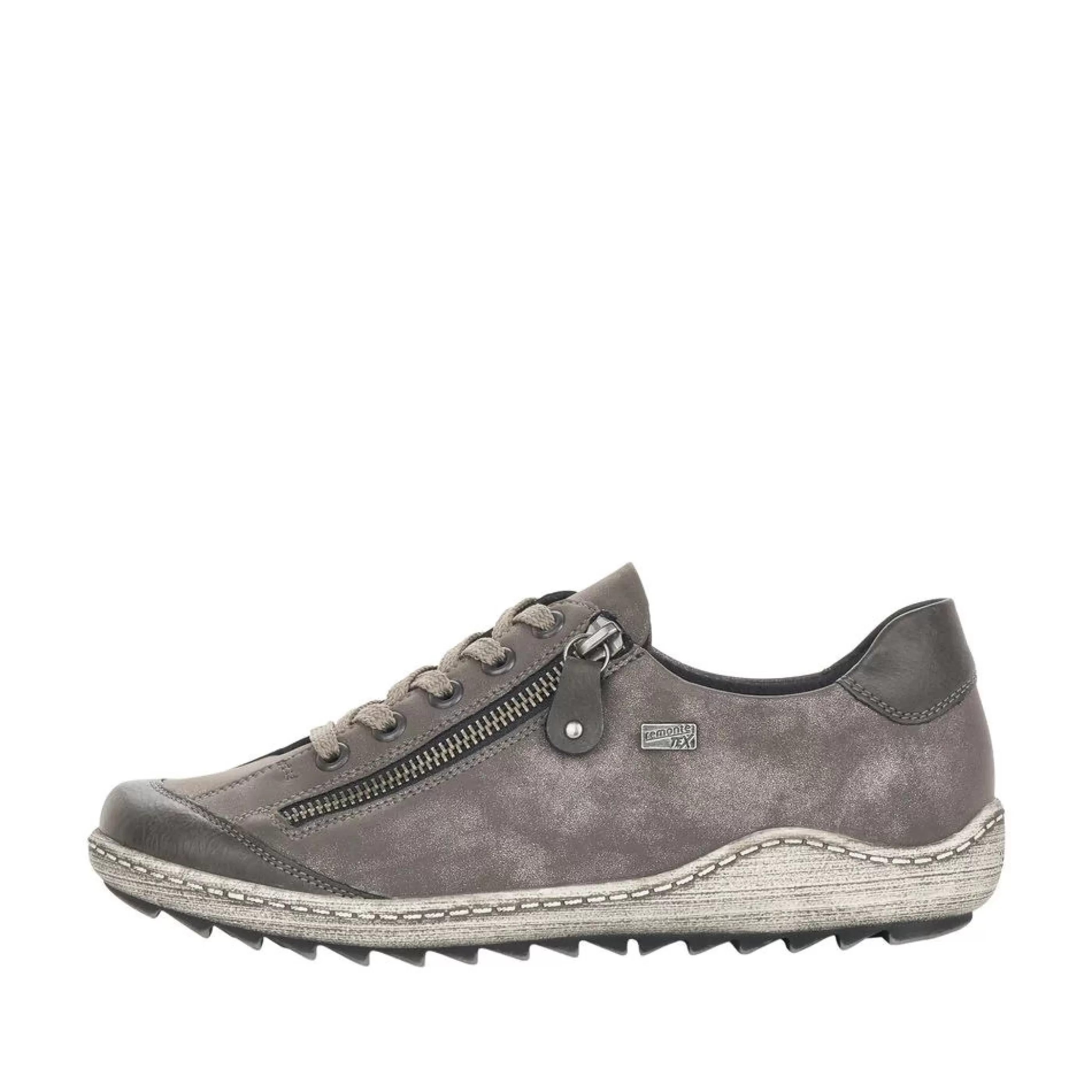 Online Ottawa Grey Leather Lace-Up Sneaker Women Walking