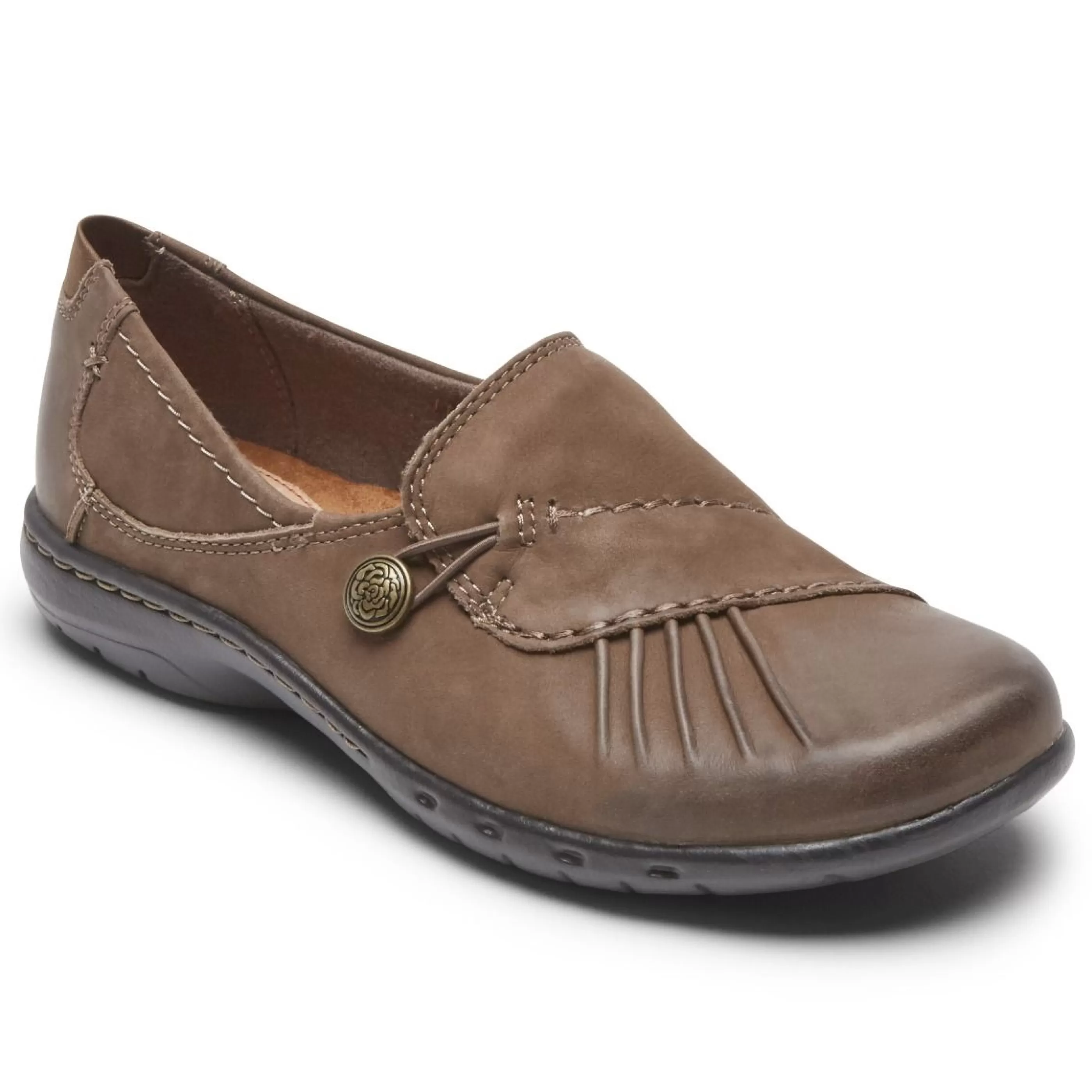 Shop Paulette Stone Nubuck Slip-On Flat Women Casual