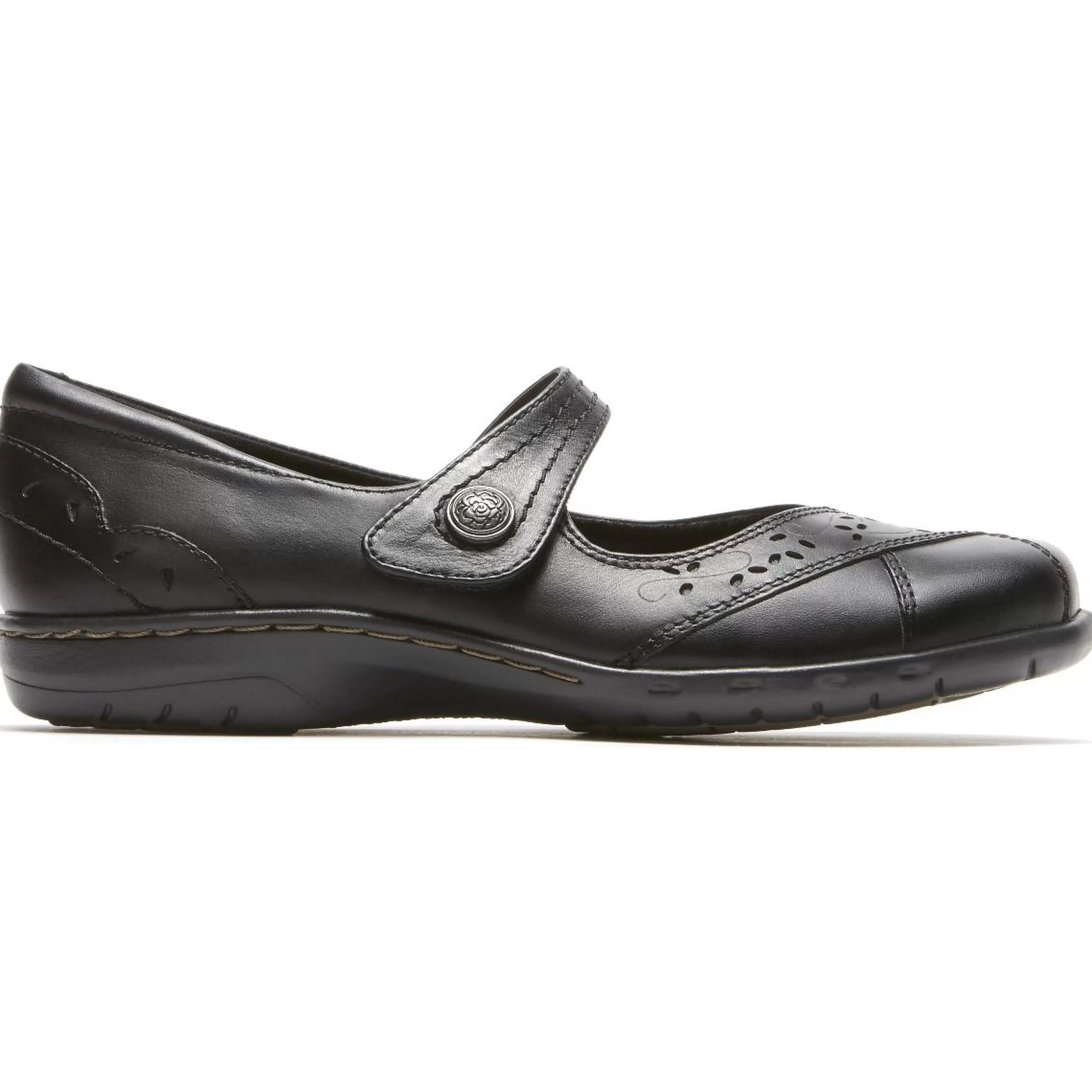 Discount Petra Black Leather Mary Jane Flat Women Casual