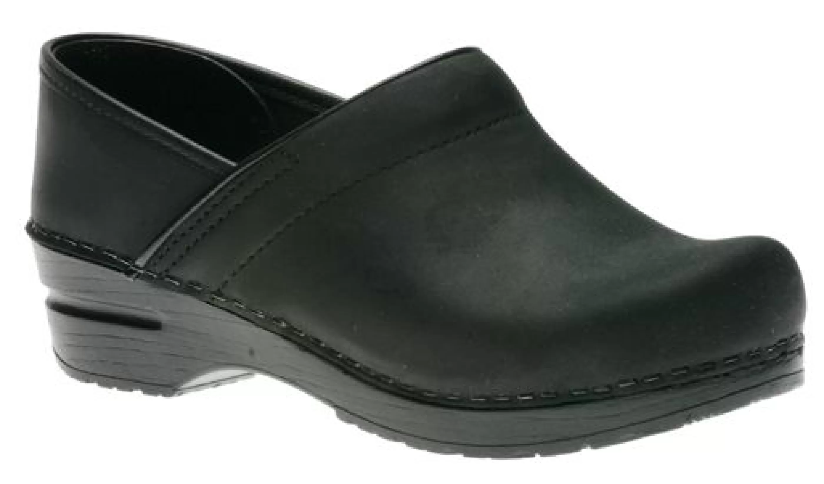 Store Professional Oiled Black Leather Clog Women Clog