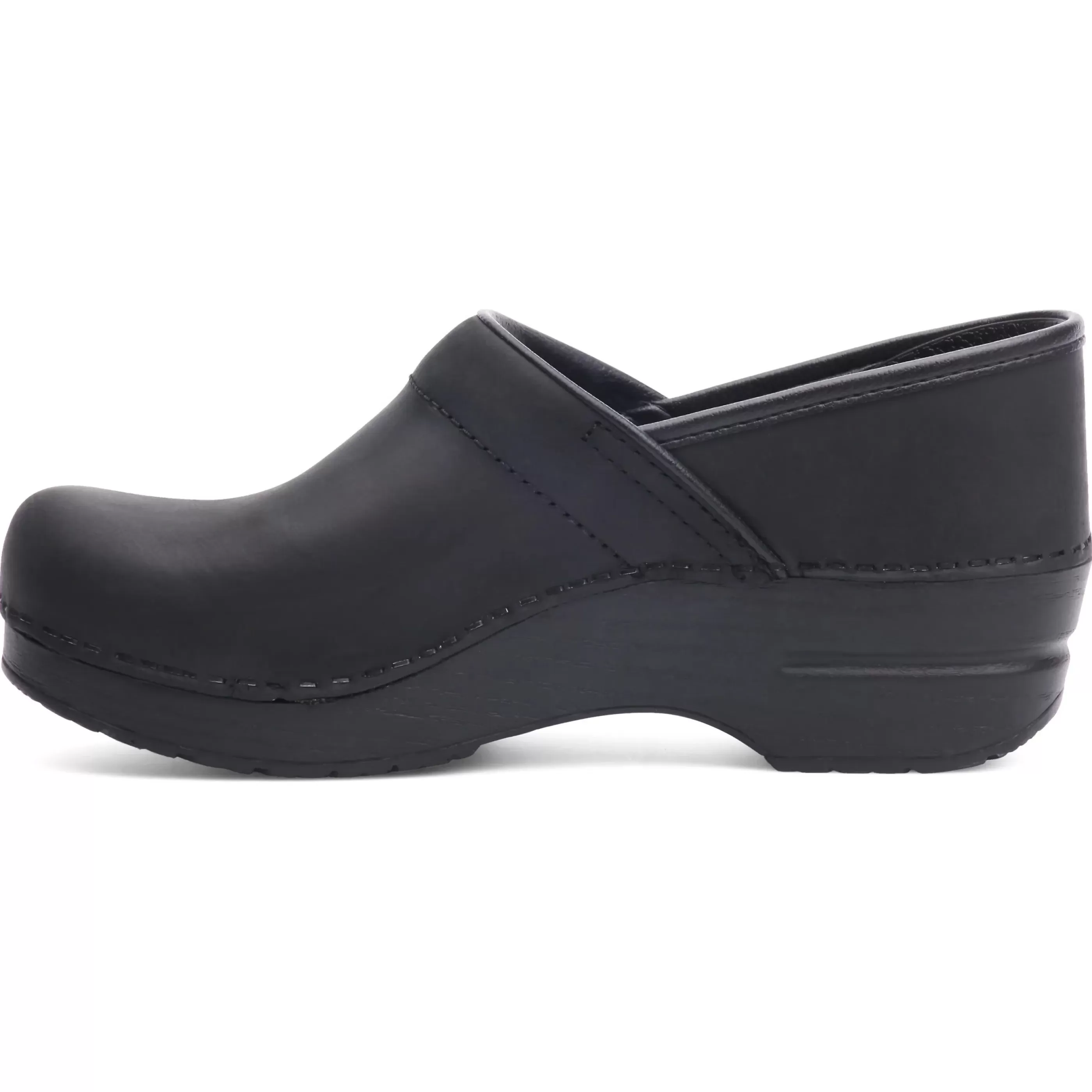 Store Professional Oiled Black Leather Clog Women Clog