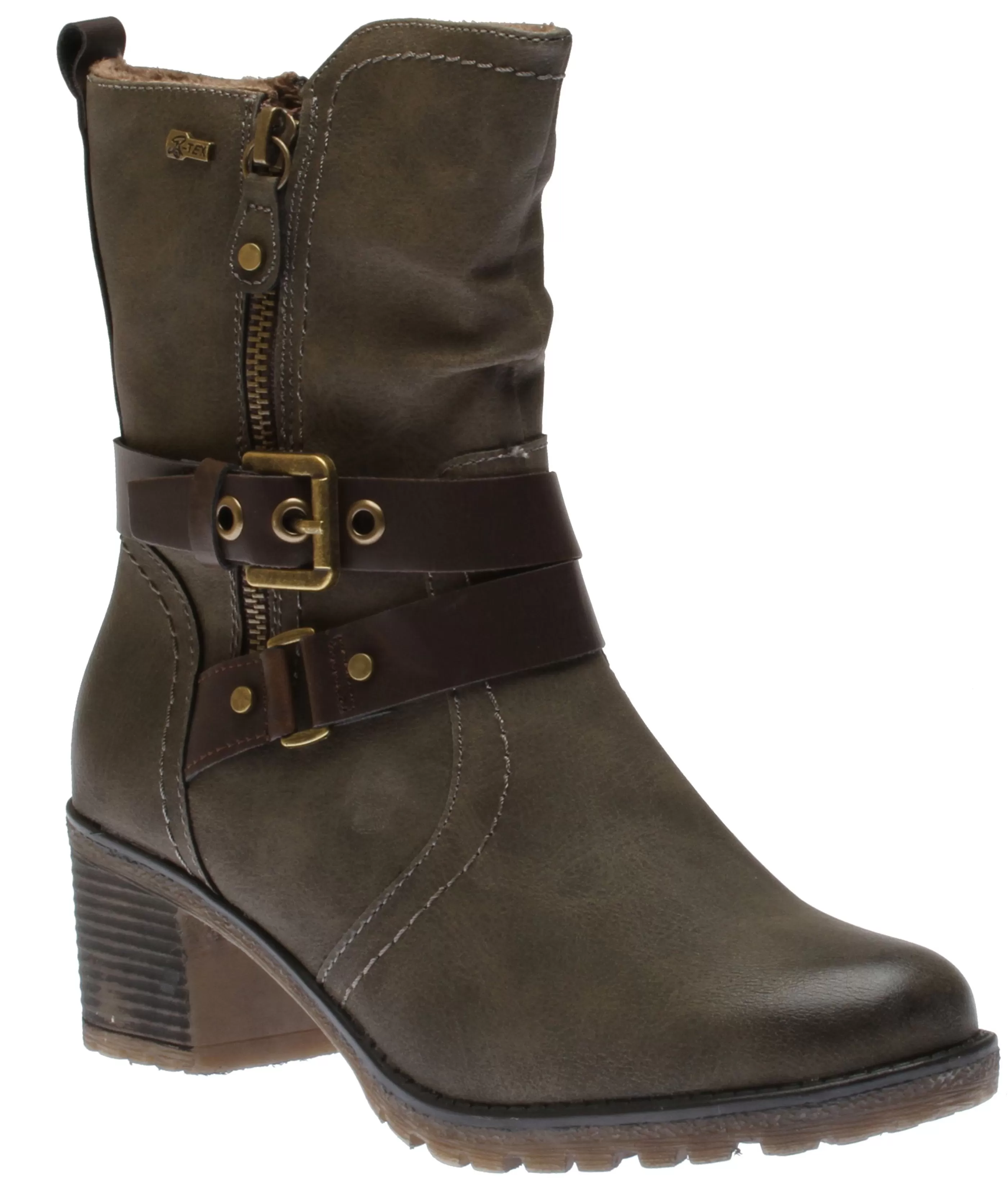 Hot R5028 Zip Boot Khaki Women Boot