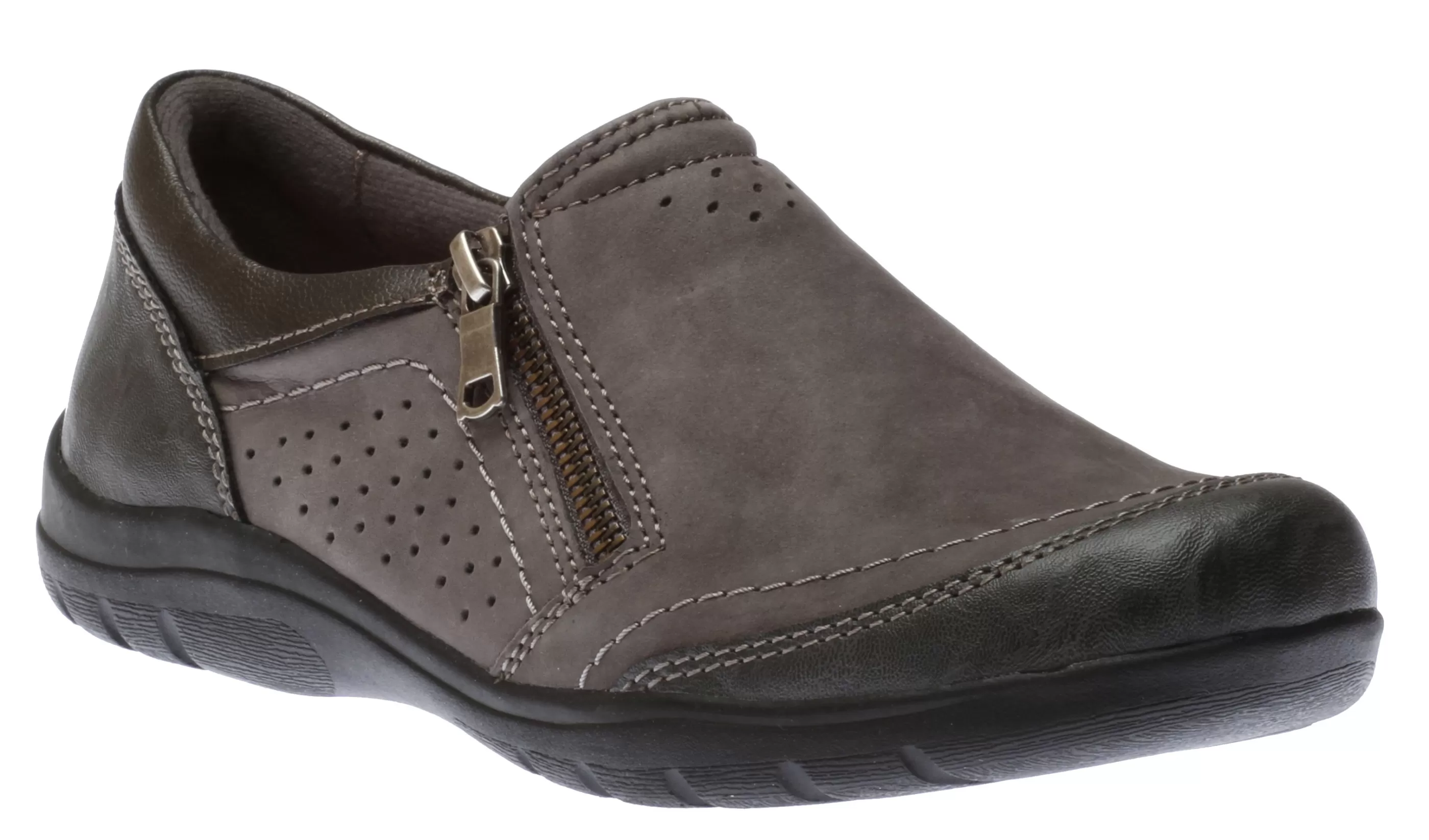 Best Sale Rapid Randall Dark Grey Zipper Slip-On Shoe Women Walking