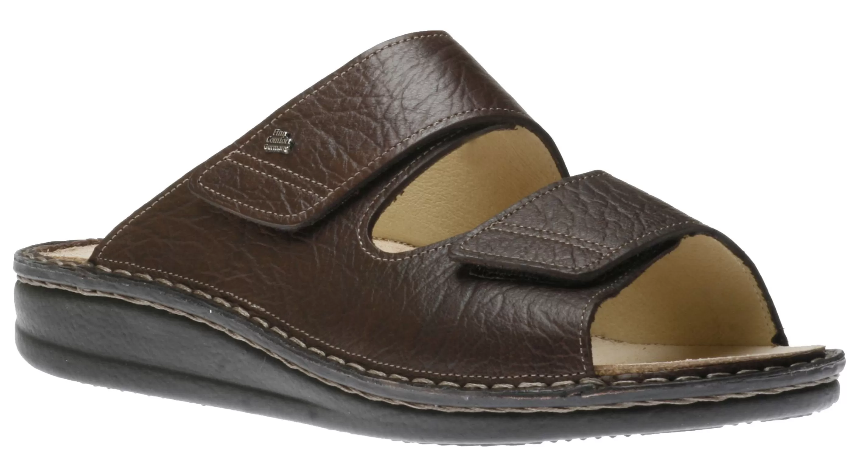 Best Riad Men's Brown Leather Slide Sandal Men Slide