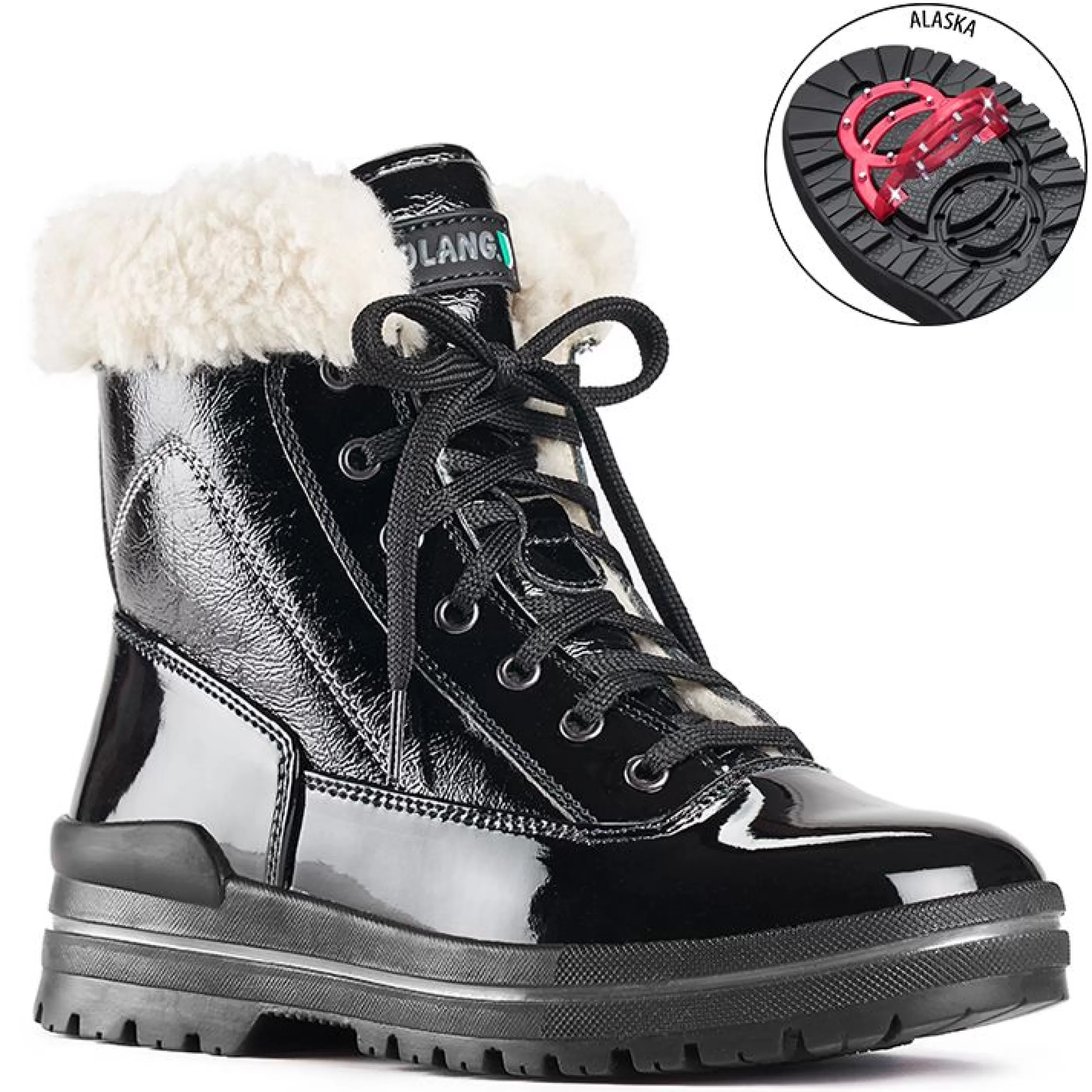 Online Rimini Lace-Up Black Patent Winter Ankle Boot Women Boot