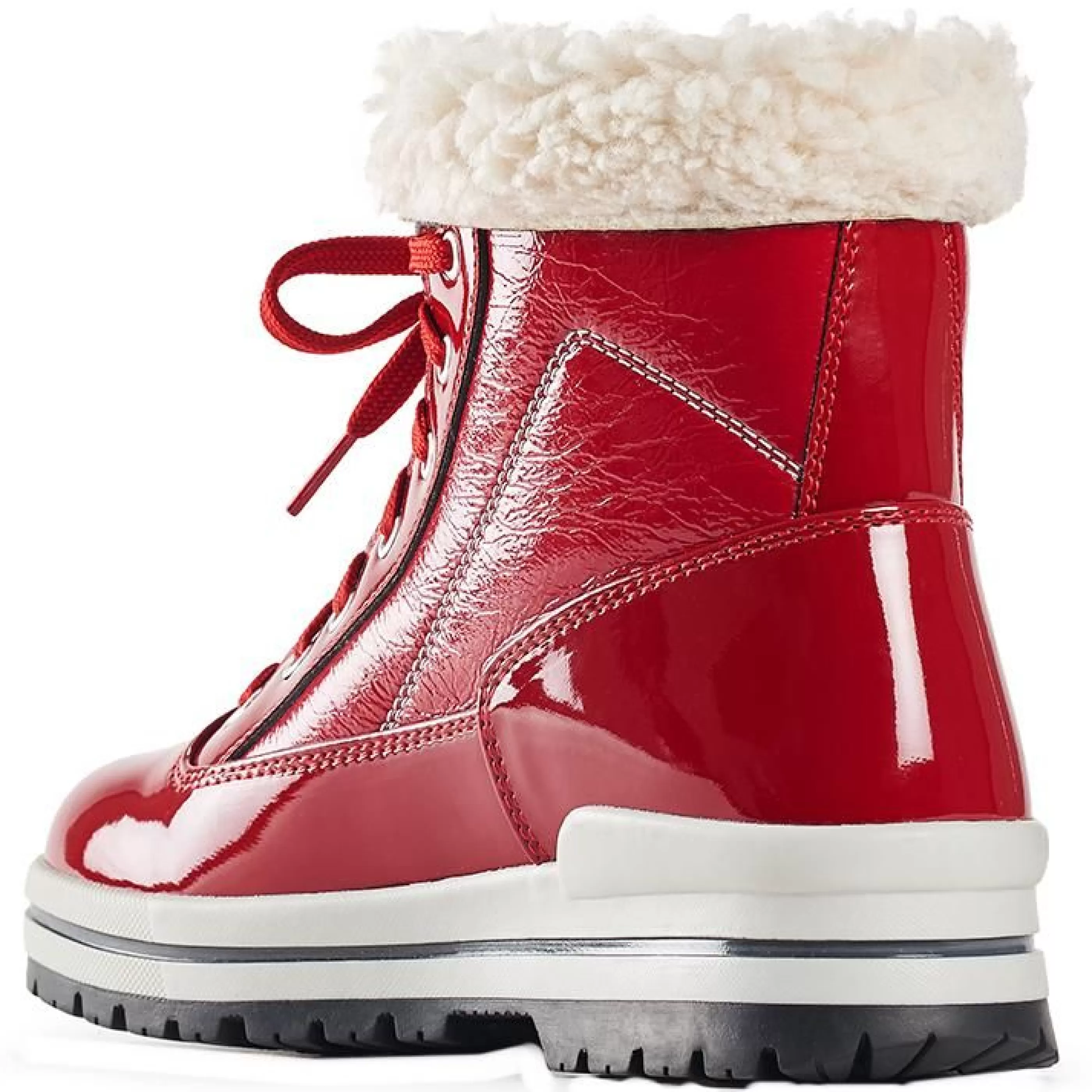 Outlet Rimini Lace-Up Red Patent Winter Ankle Boot Women Boot